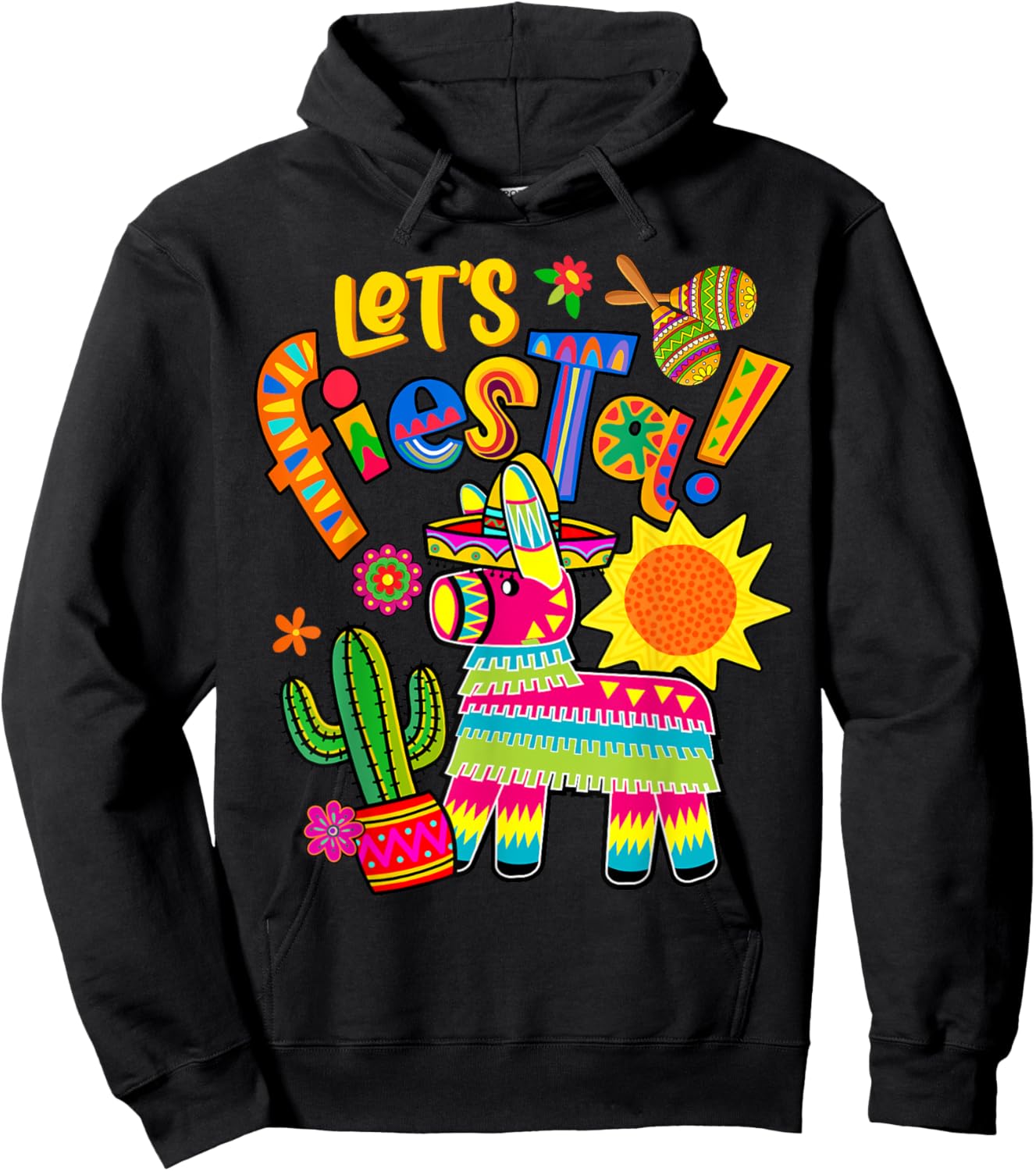 Let's Fiesta Cinco De Mayo Camisa Mexicana Hombre Mexico Hoodie - Hoodie | Black