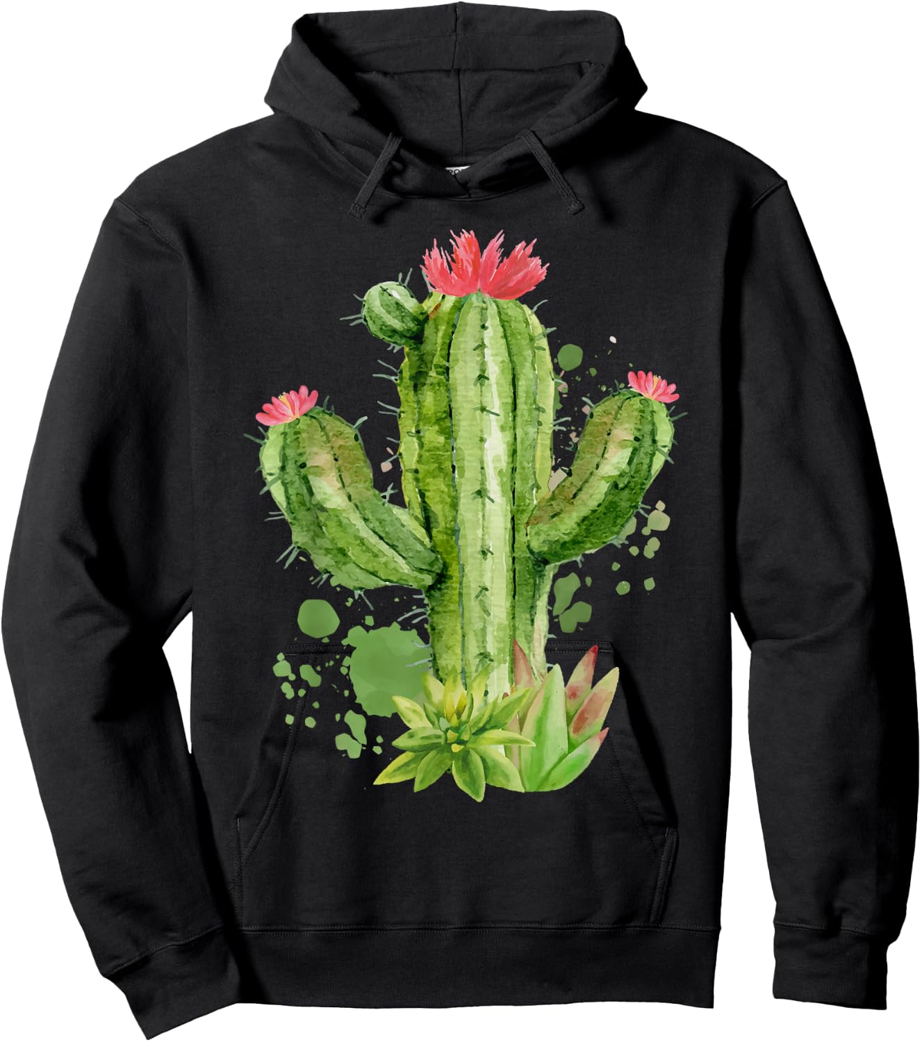 Cute Blooming Cactus Flowers Cacti Succulents Lover Hoodie - Hoodie | Black
