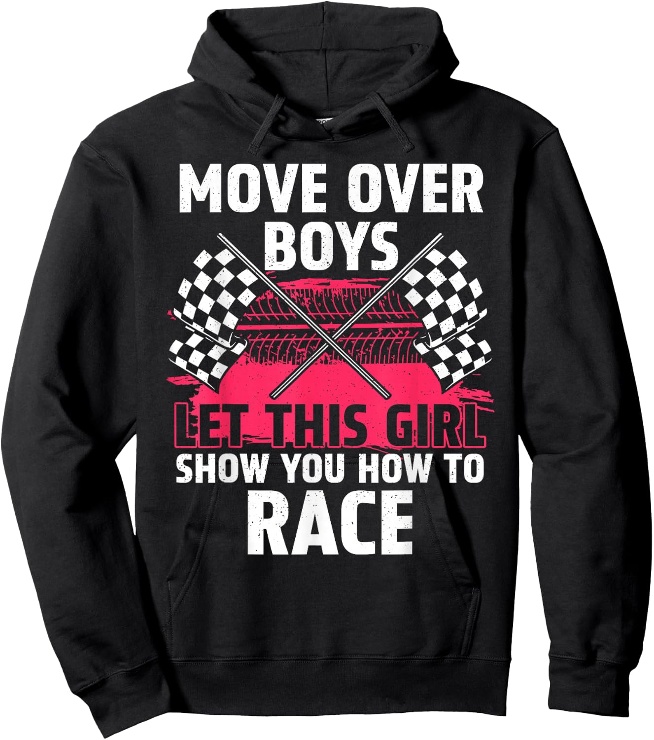 Car Racing Art Girls Race Track Race Car Driver Hoodie - Hoodie | Black