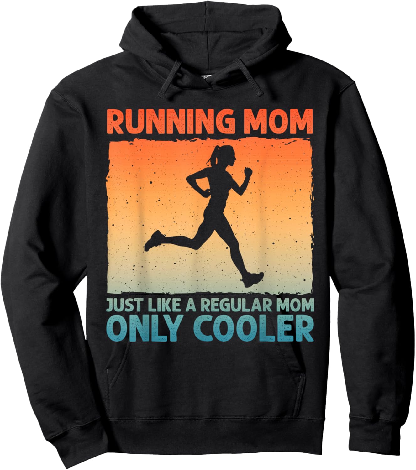Funny Running Mom Marathoner Runner Coach Racing Hoodie - Hoodie | Black