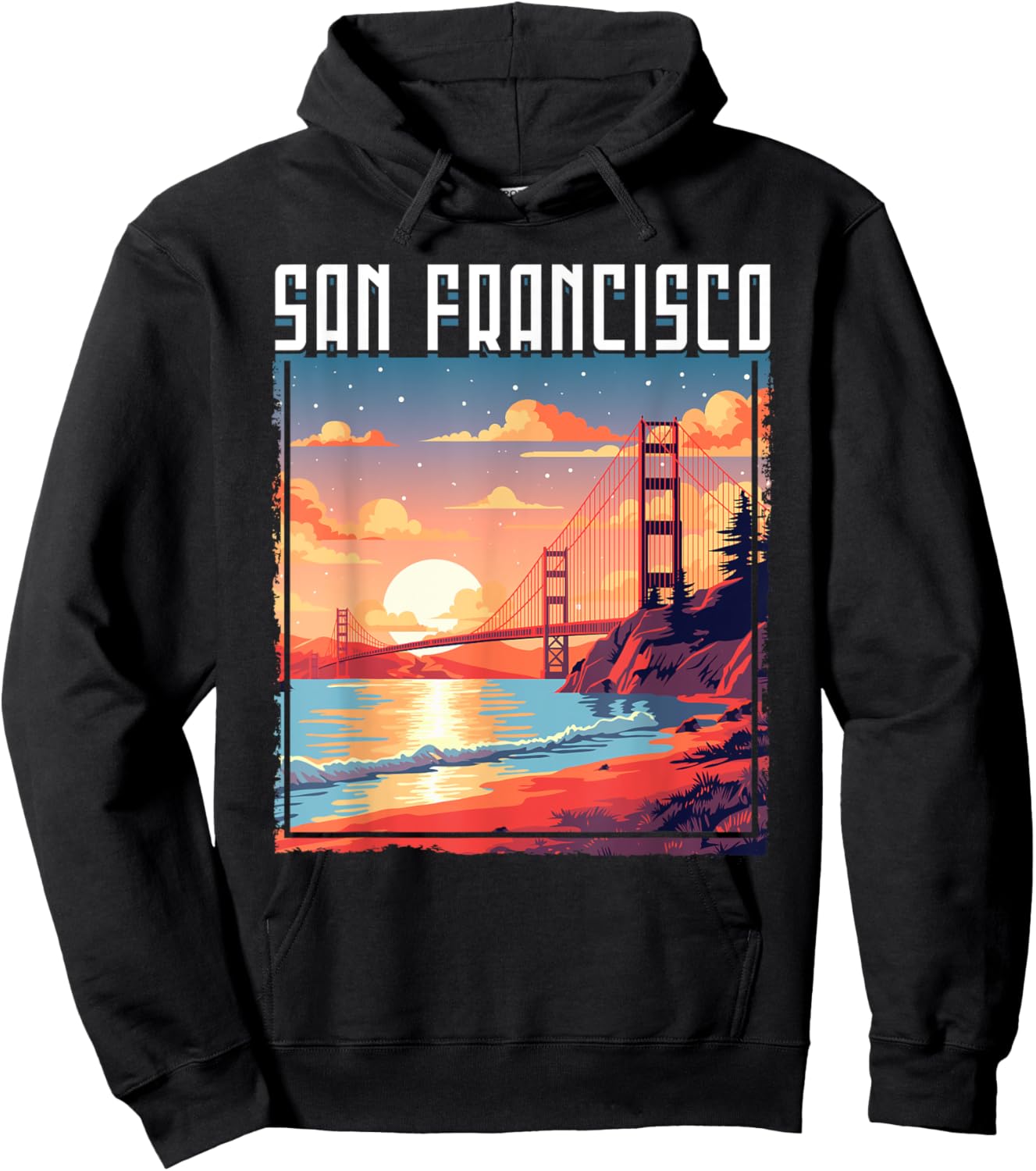 San Francisco California Golden Gate Bridge Vacation Hoodie - Hoodie | Black