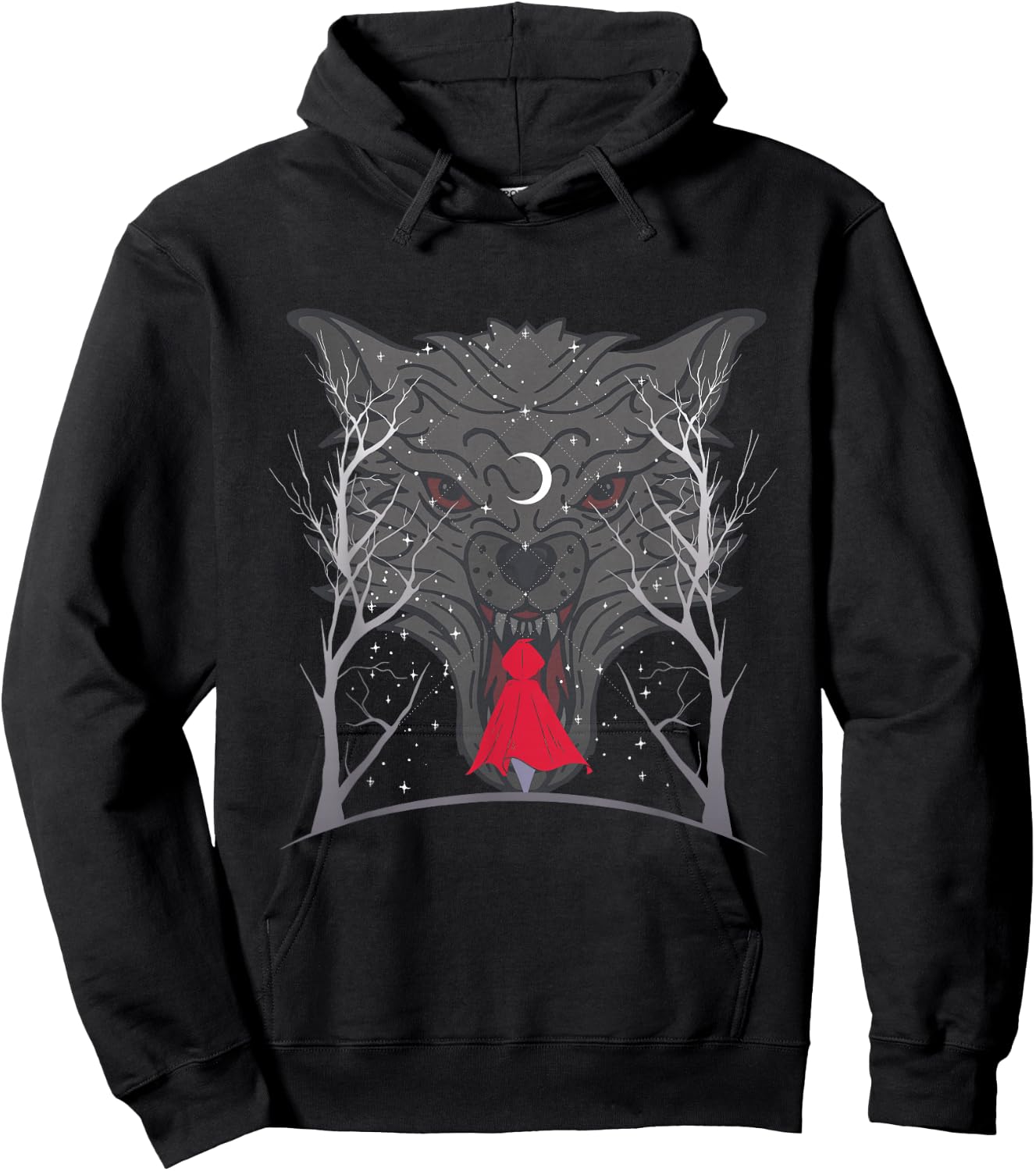 Wolf and Little red riding hood Hoodie - Hoodie | Black