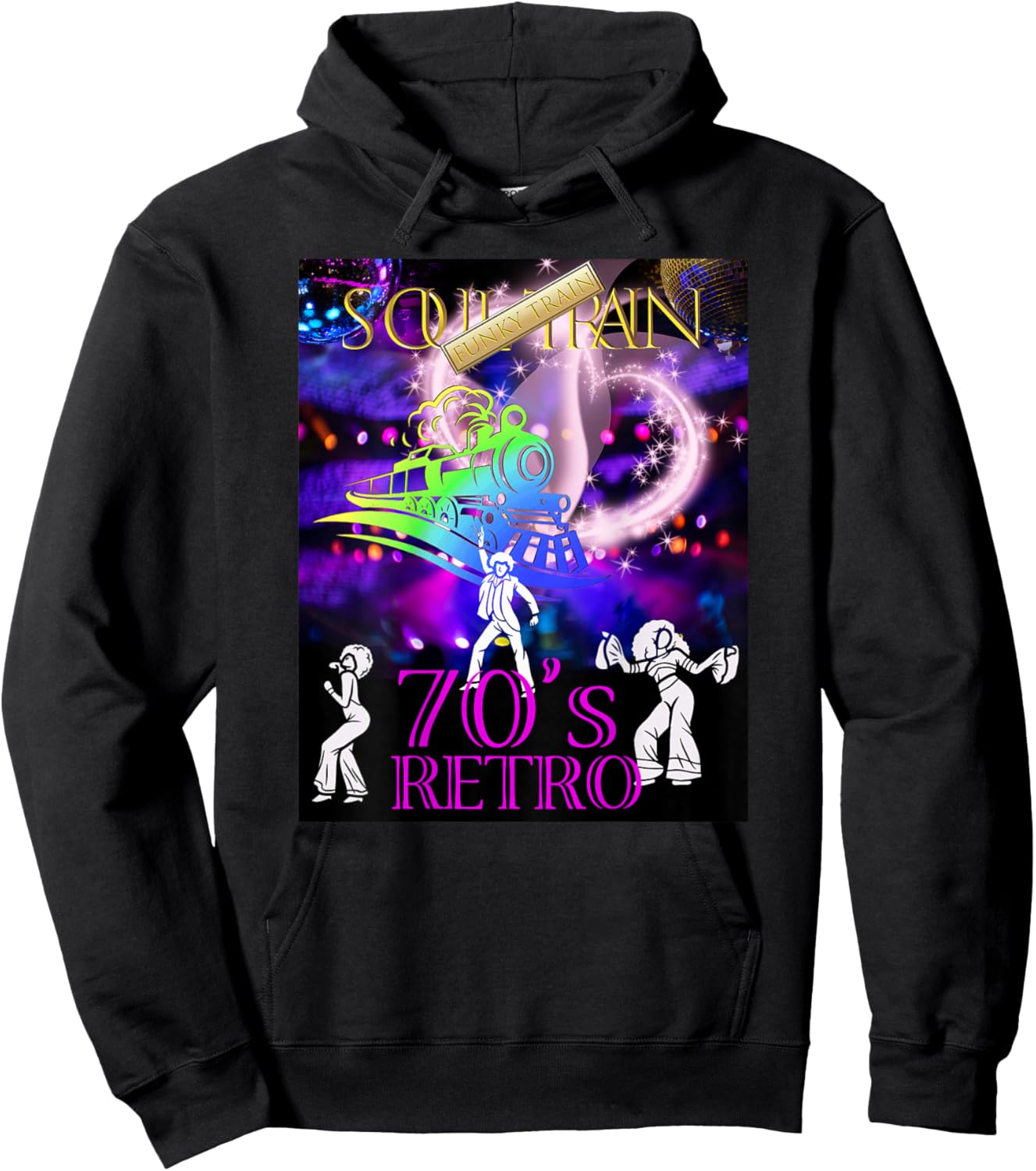 Soul Train_Funky_016_Back Printed Hoodie - Hoodie | Black