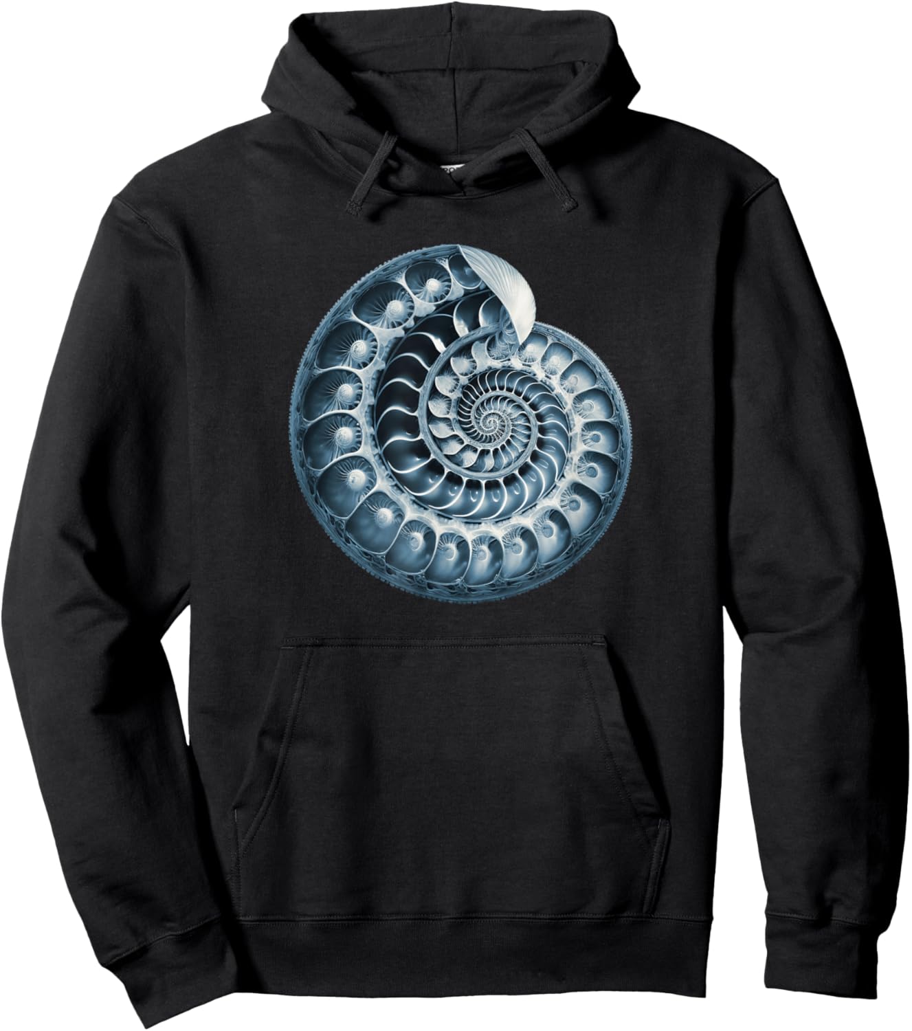 Fibonacci, spiral, shell, snail, phi, symbol, golden ratio Hoodie - Hoodie | Black