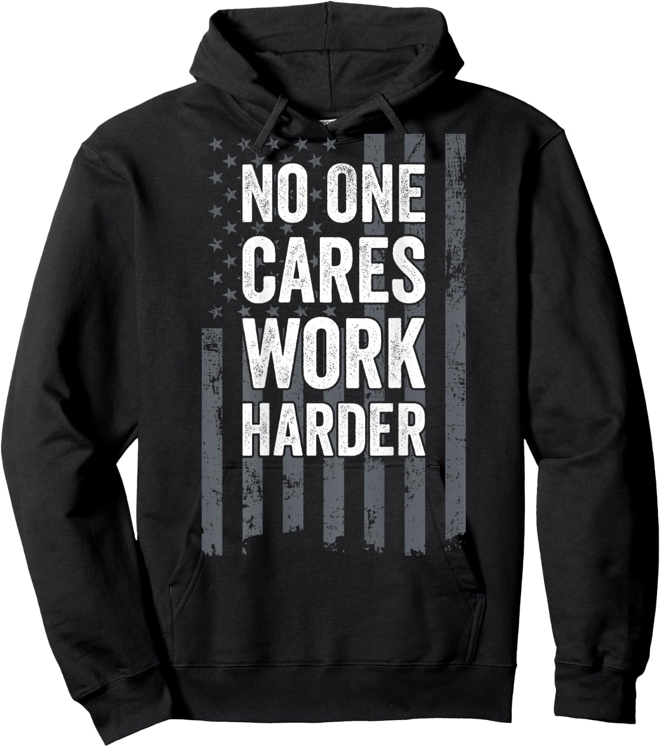 No One Cares Work Harder Motivational Workout Gym - ON Back Hoodie - Hoodie | Black
