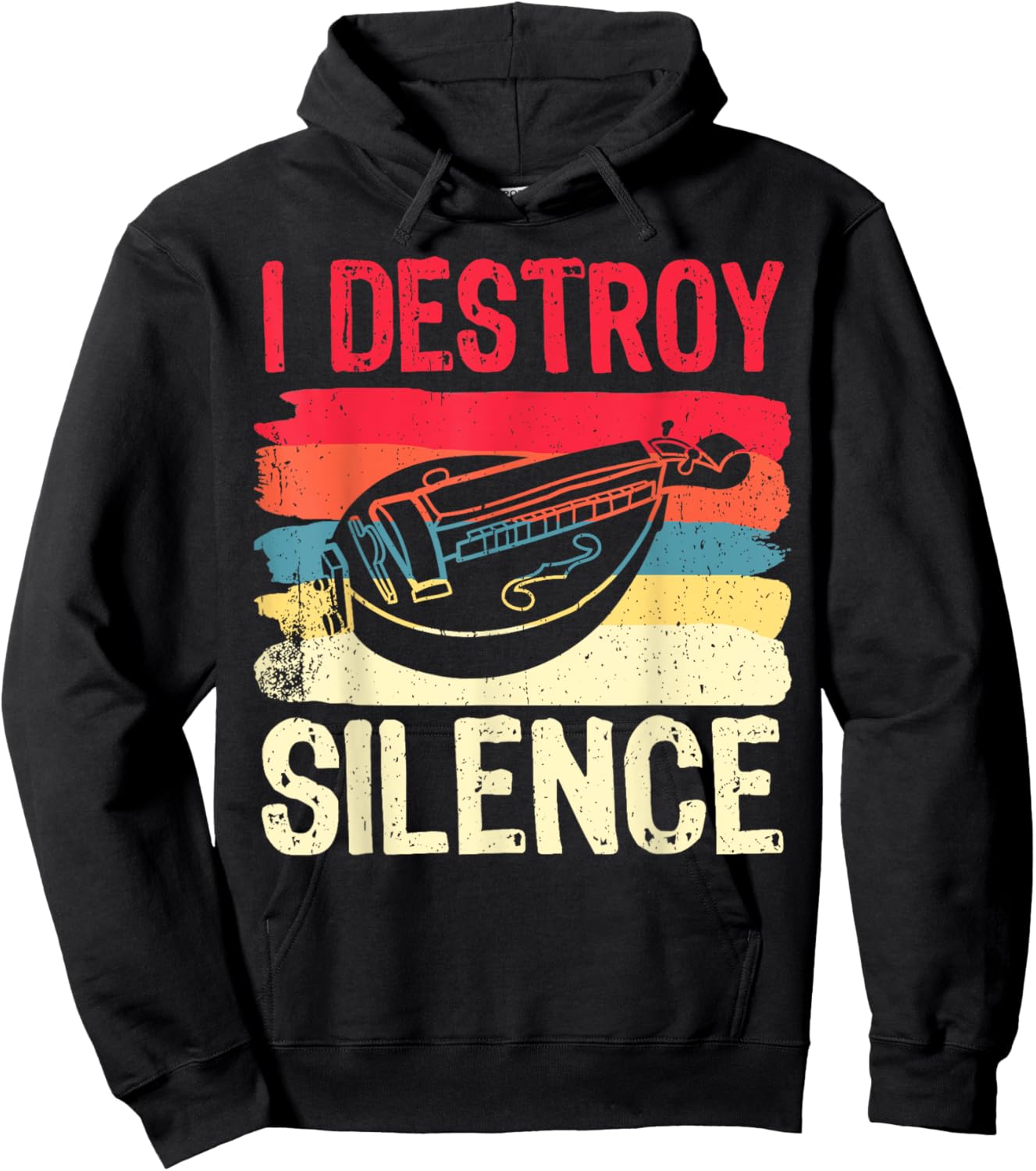 Funny Hurdy gurdy Shirt I Destroy Silence Musician Player Hoodie - Hoodie | Black