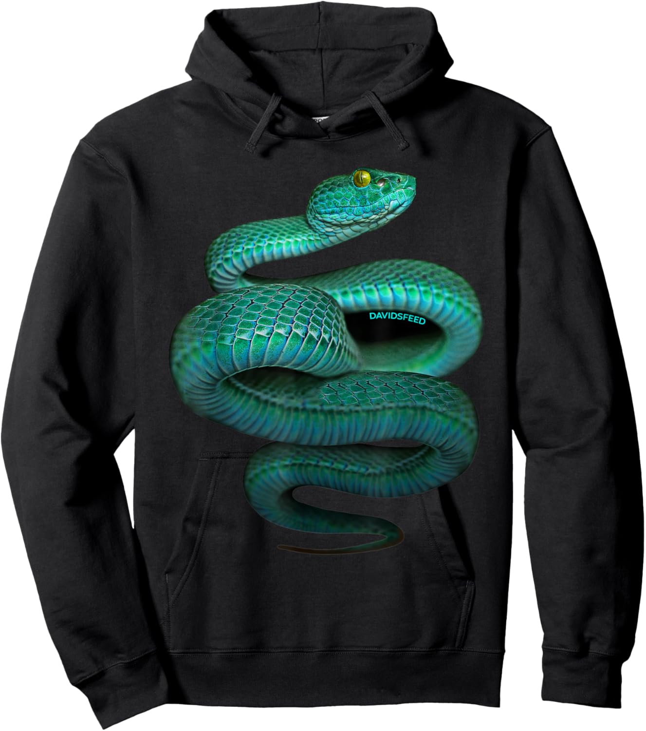Green Pit Viper | Davidsfeed | Snake, reptile, animal, pet Hoodie - Hoodie | Black