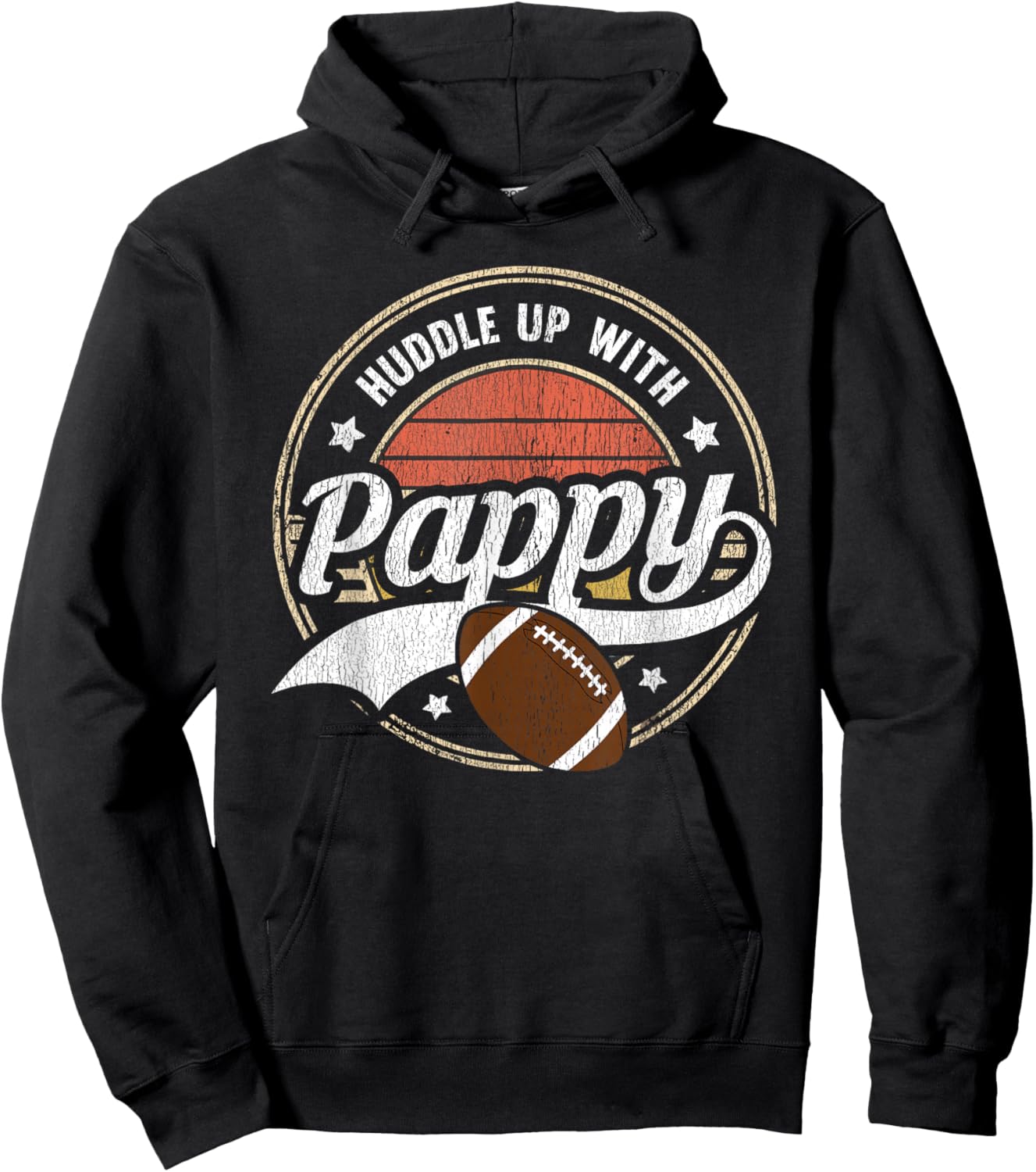 Football Pappy Huddle Up With Pappy Matching Football Family Hoodie - Hoodie | Black