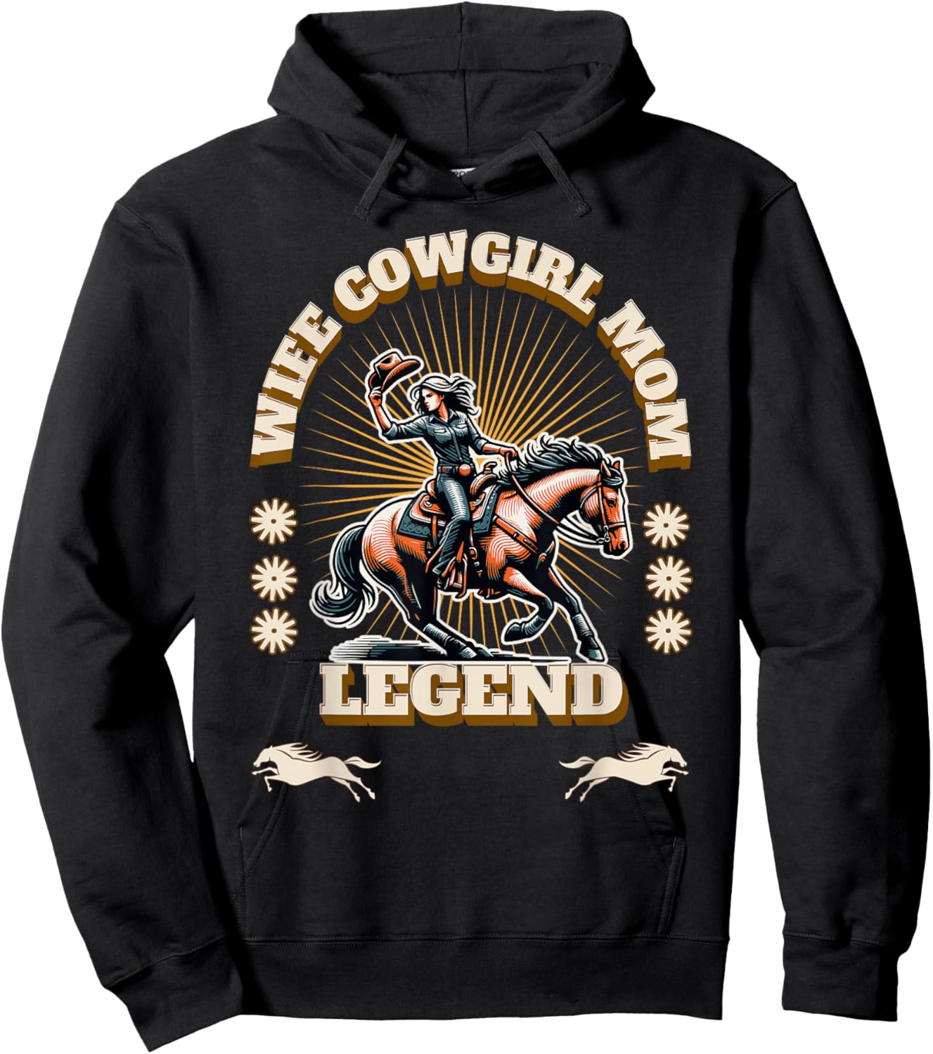 Wife, Cowgirl, Mom, Legend Hoodie - Hoodie | Black