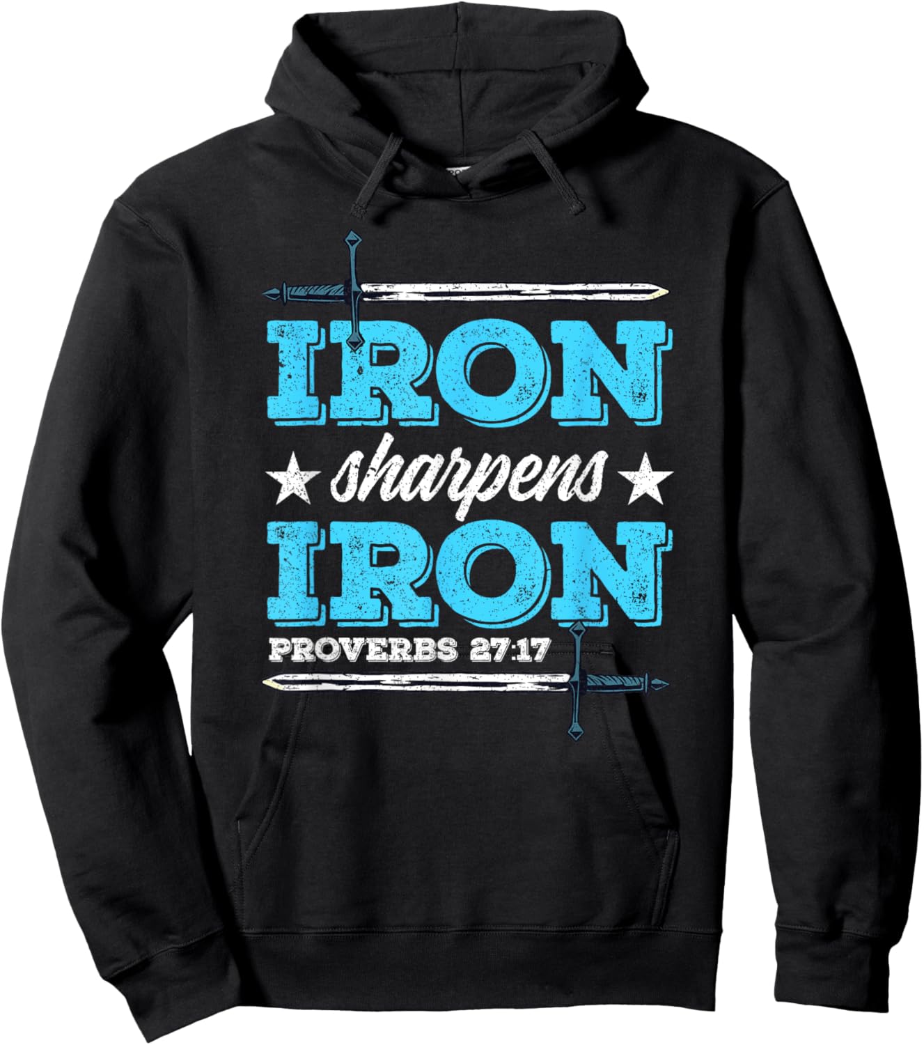 Iron Sharpens Iron Christian Religion Bible Verse Hoodie - Hoodie | Black