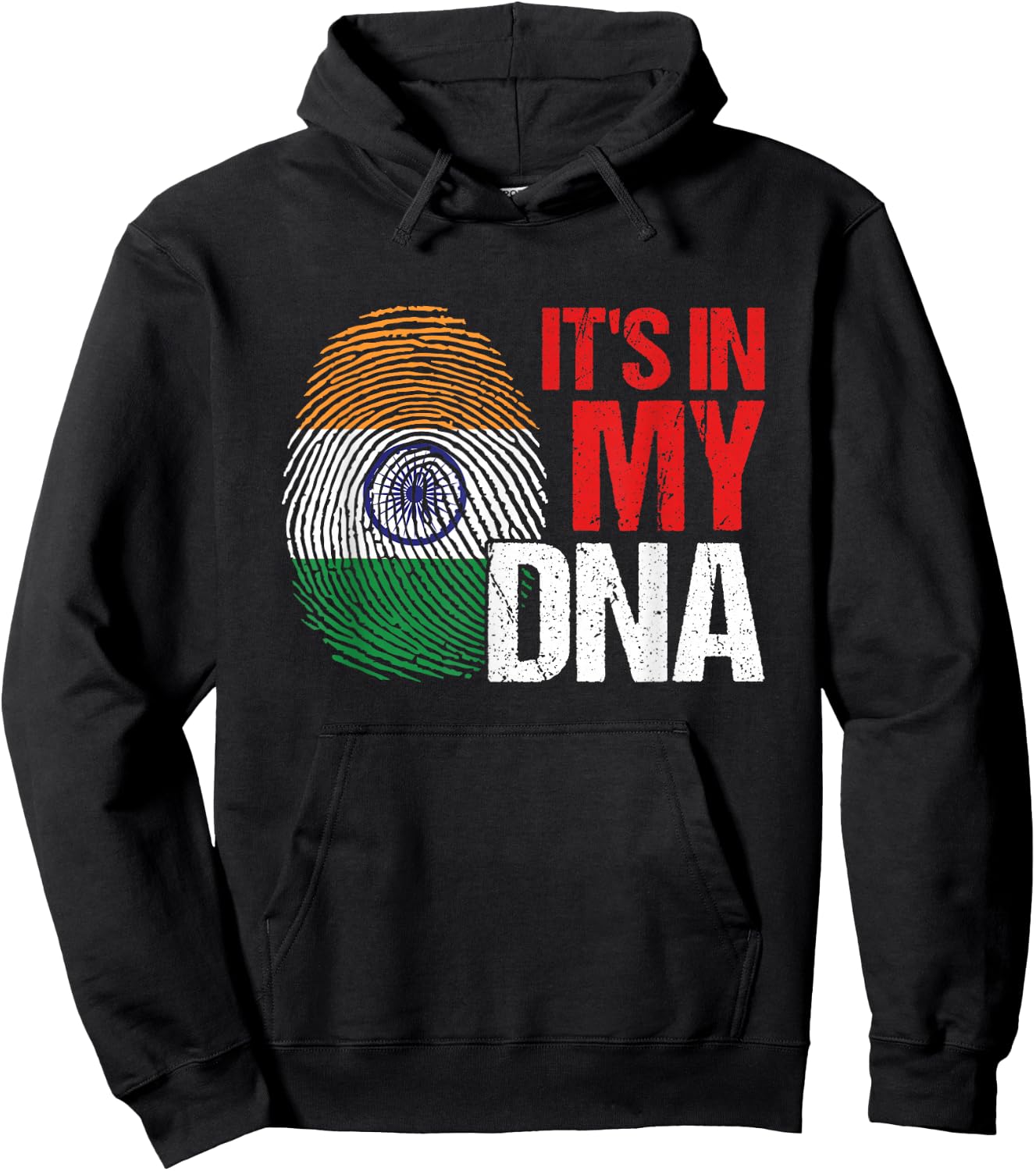 DNA Blood India Flag Country State Fingerprint Gift Hoodie - Hoodie | Black