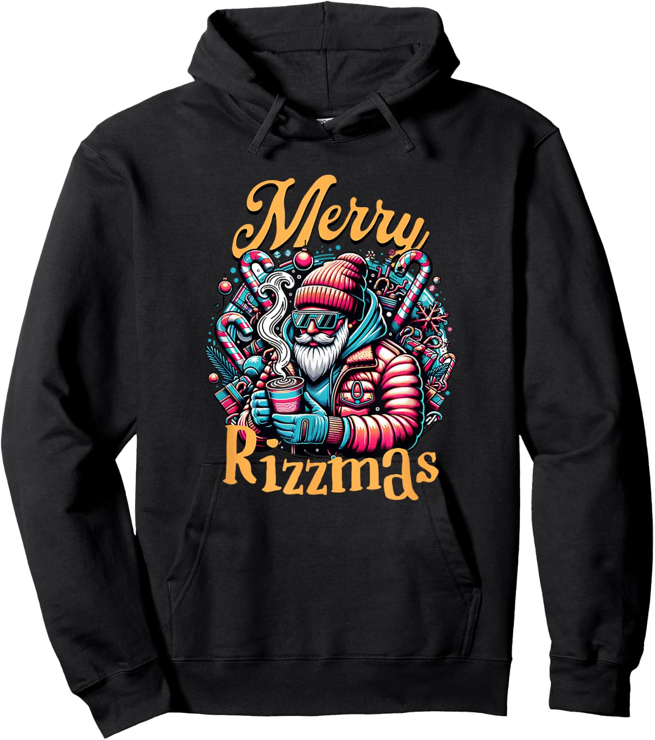 Merry Rizzmas, viral influencer skibidi christams brain rot Hoodie - Hoodie | Black