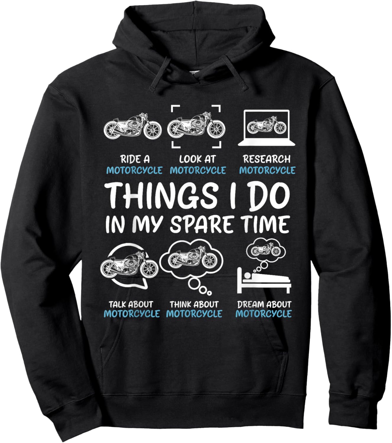 Epic Motorbike Biker Rider Chopper Motorcycle Biker Hoodie - Hoodie | Black