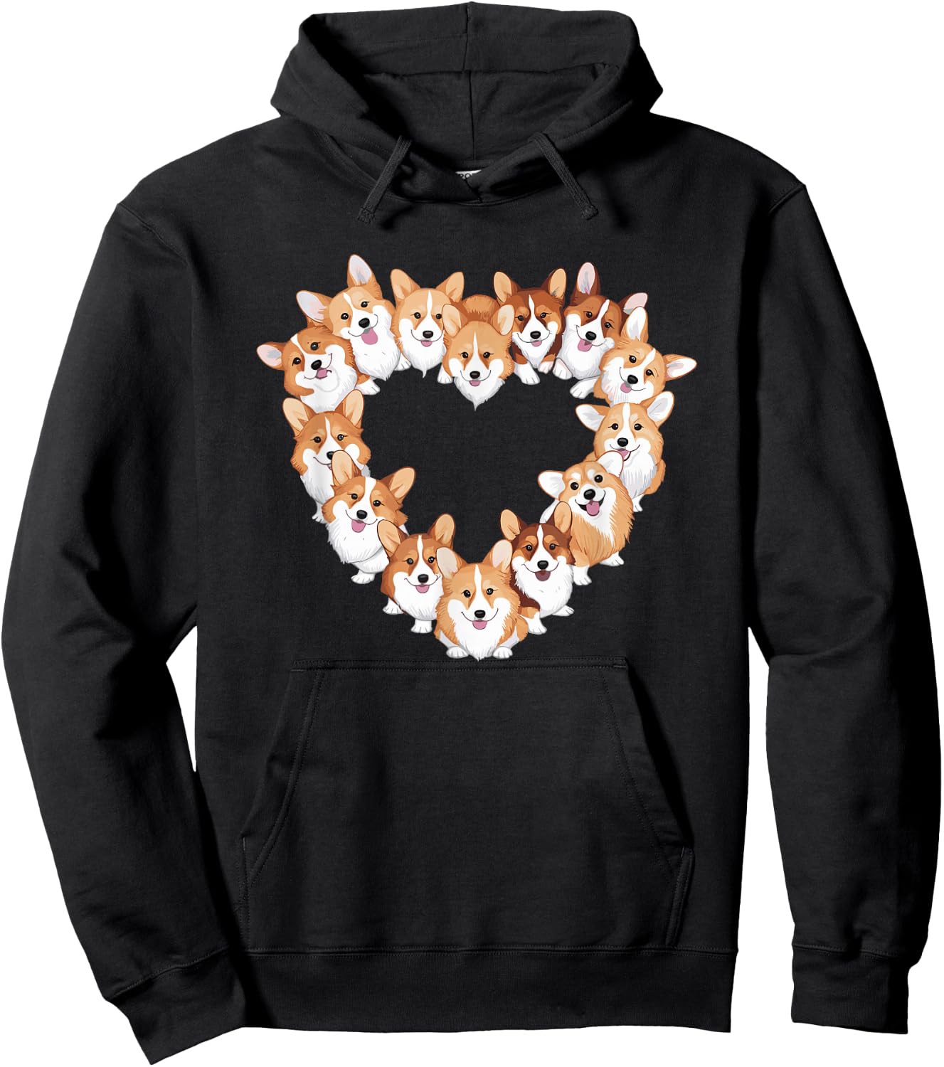 Heart Pembroke Welsh Corgi Corgis Hoodie - Hoodie | Black