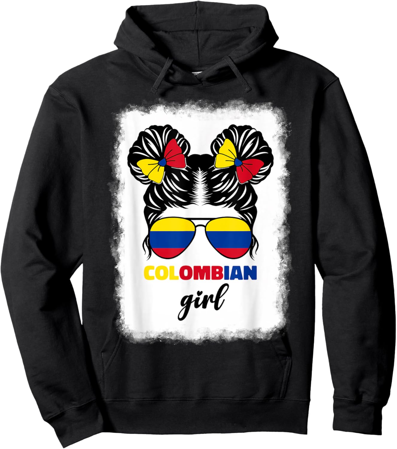 Colombiana Colombia Flag Cute Colombian Girl For Kids Girls Hoodie - Hoodie | Black