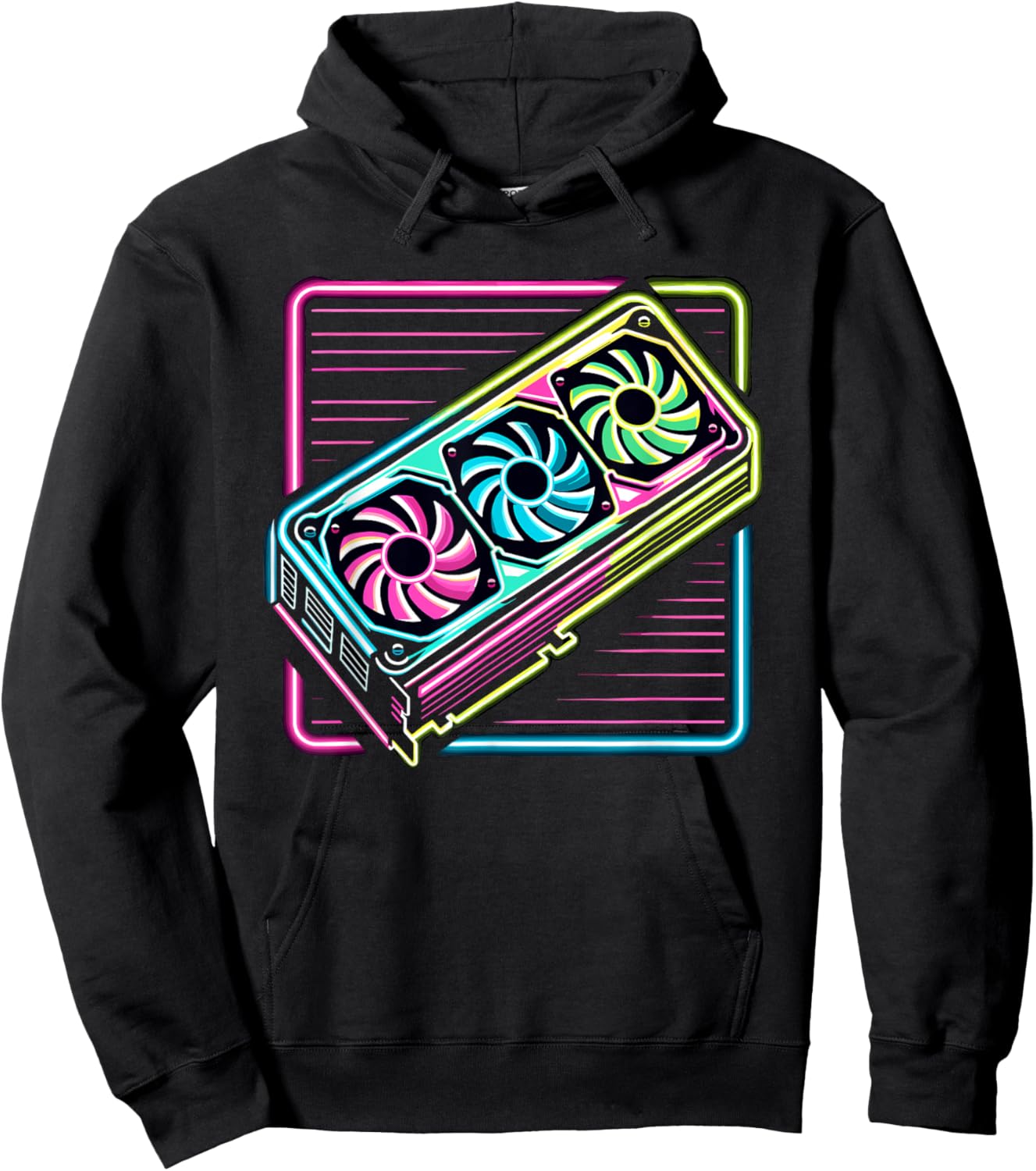 RGB Gaming Graphics Card Aesthetic GPU Video Gamer Hoodie - Hoodie | Black