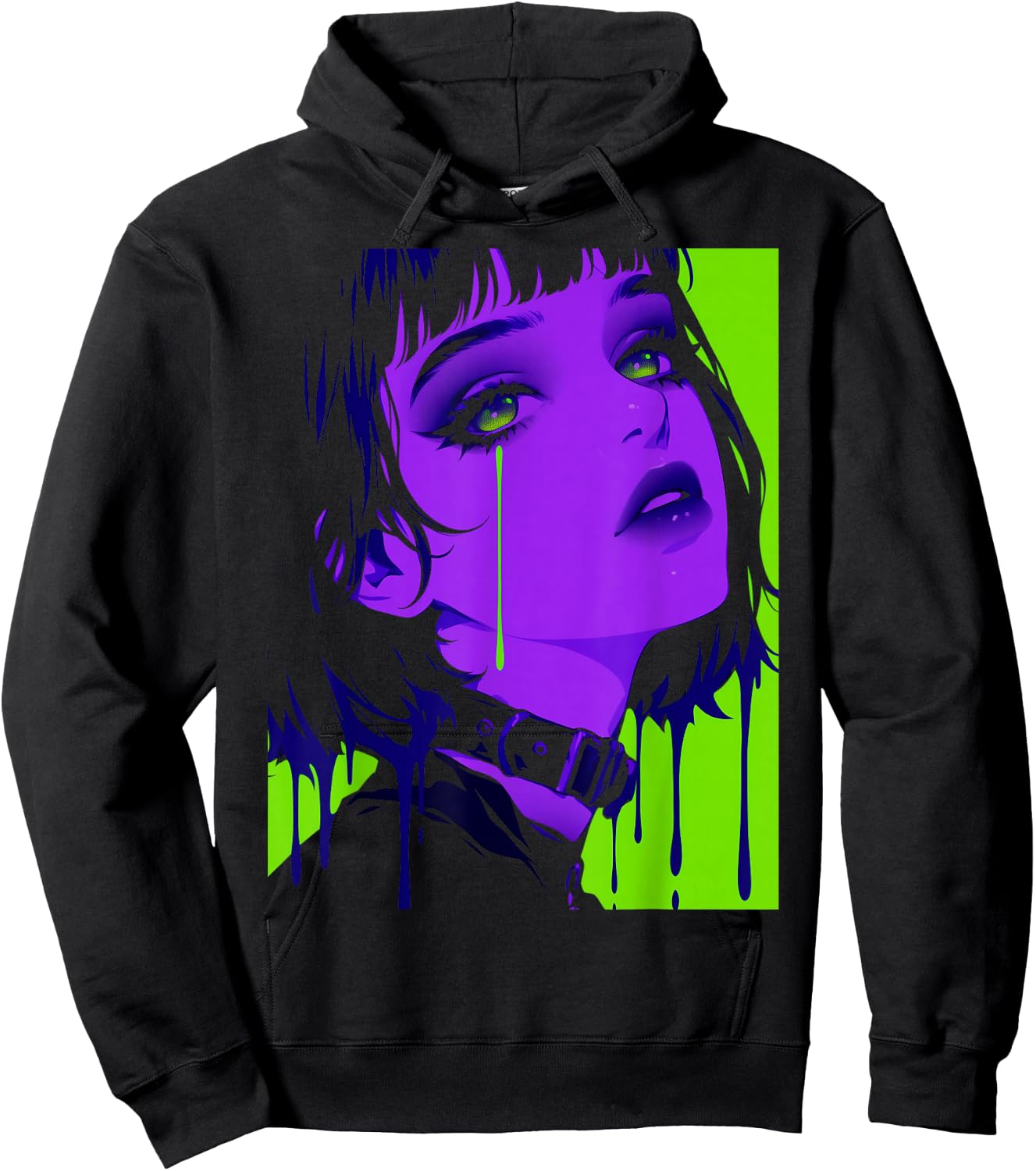 Cybergoth Cybercore Grunge Punk Goth Girl Alt Anime Manga Hoodie - Hoodie | Black