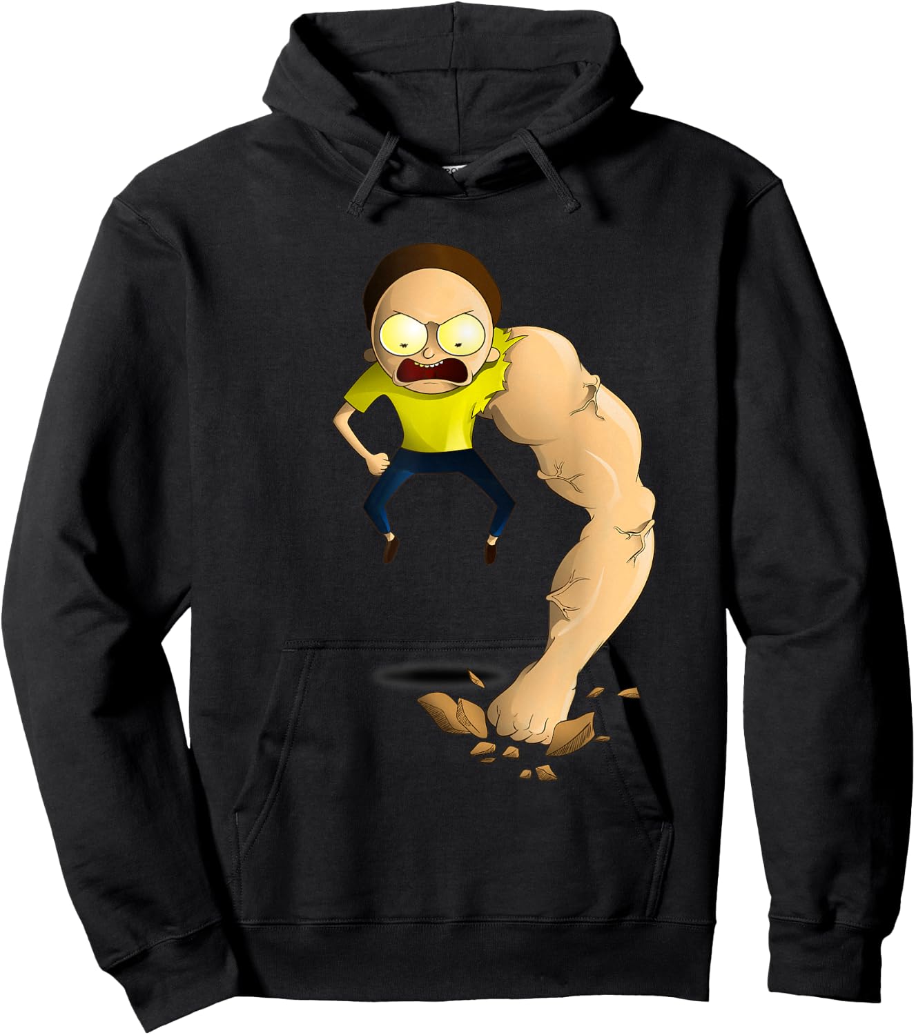 Rick and Morty Shirt Armothy Muscle Hoodie - Hoodie | Black
