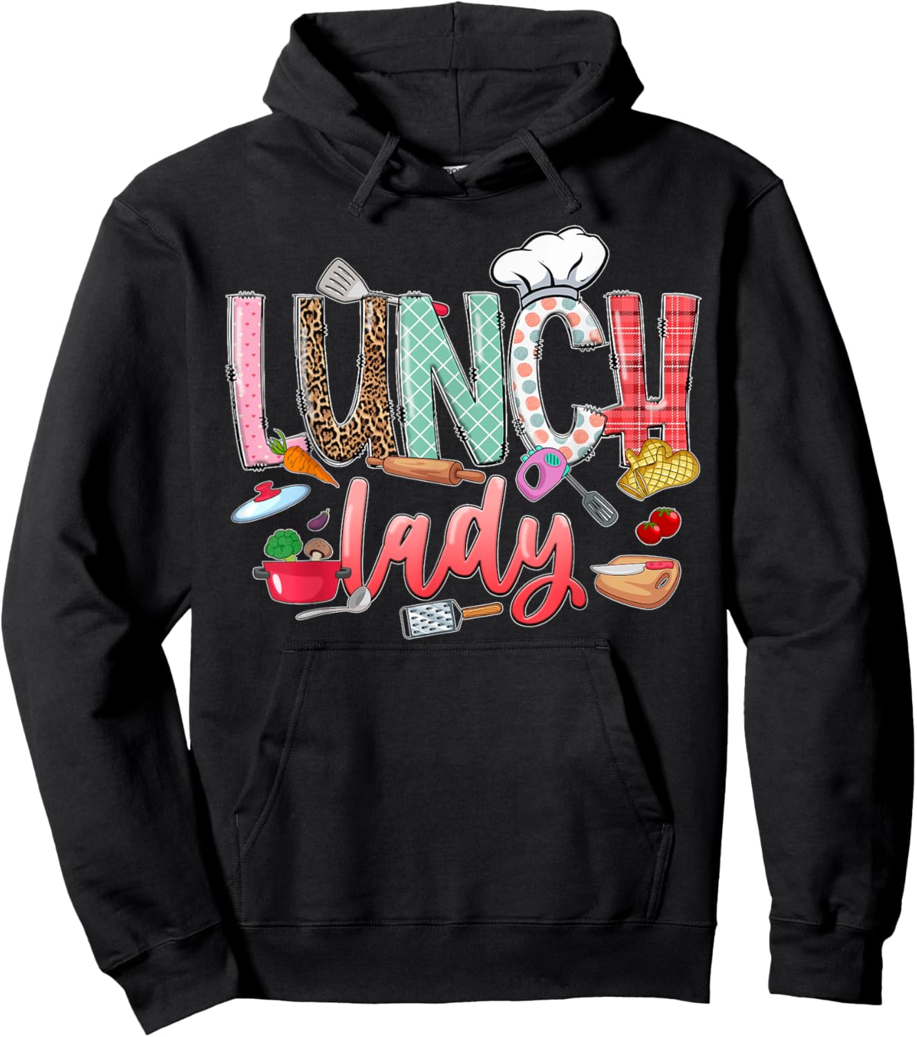 Lunch Lady, Lunch Lady Squad, School Lunch Ladies , Small, Black Hoodie - Hoodie | Black