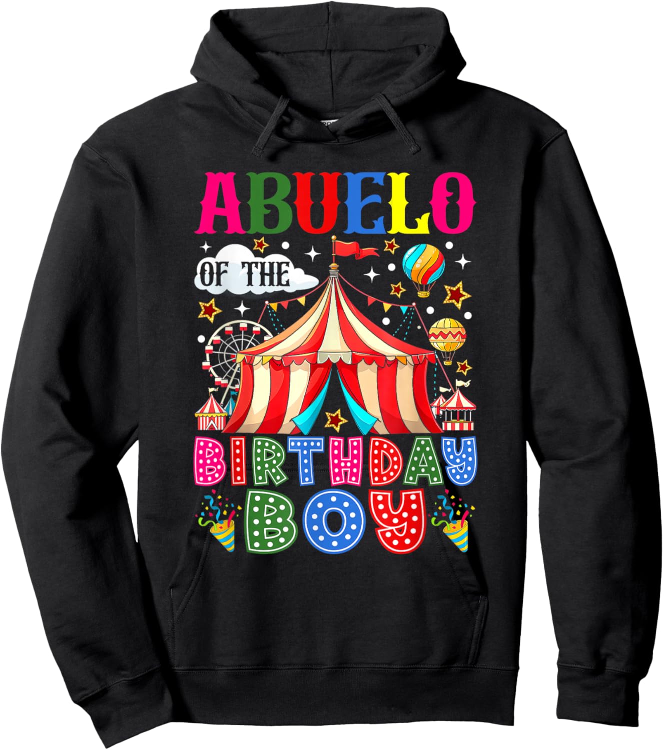 Abuelo of The Birthday Boy Circus Carnival Theme Party Hoodie - Hoodie | Black