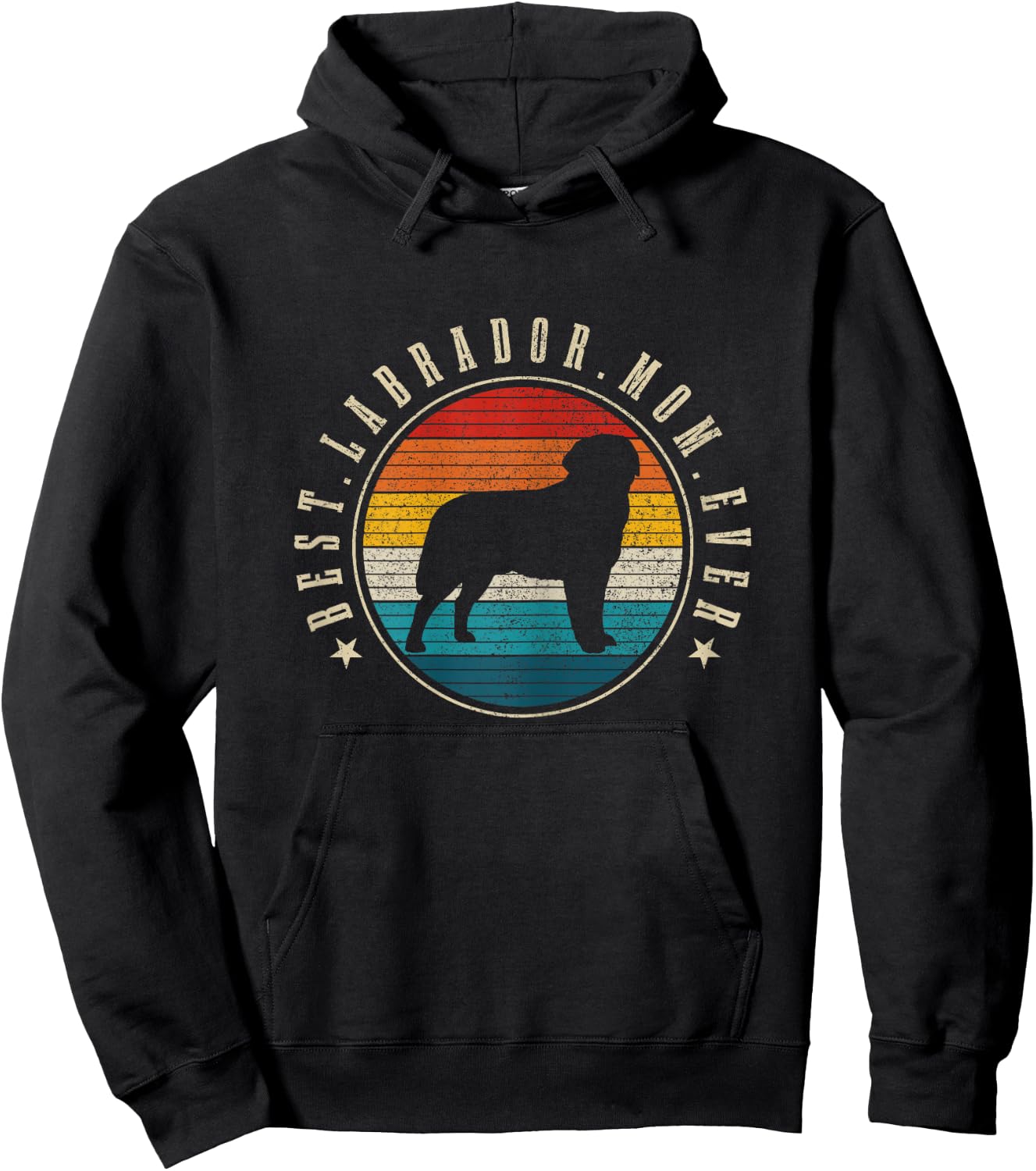 Best Labrador Mom Ever Vintage Funny Lab Dog Mom Hoodie - Hoodie | Black
