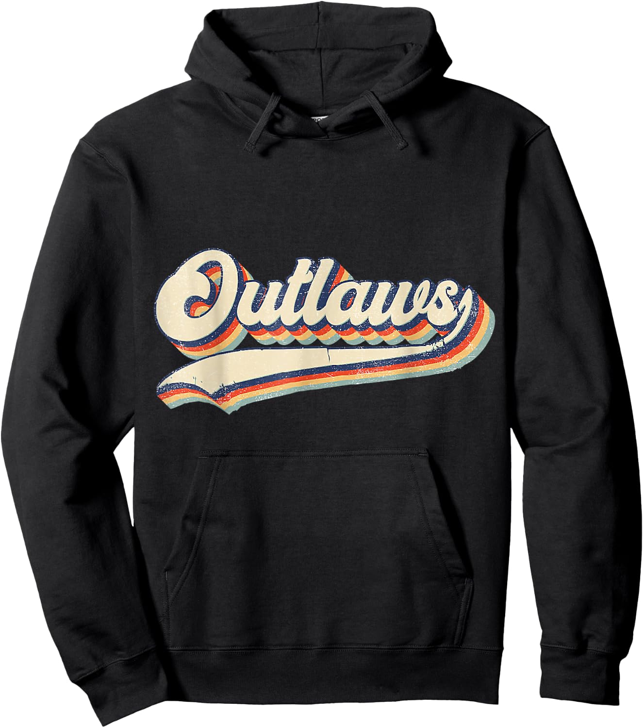Outlaws Sports Name Vintage Retro Women Boys Girls Hoodie - Hoodie | Black