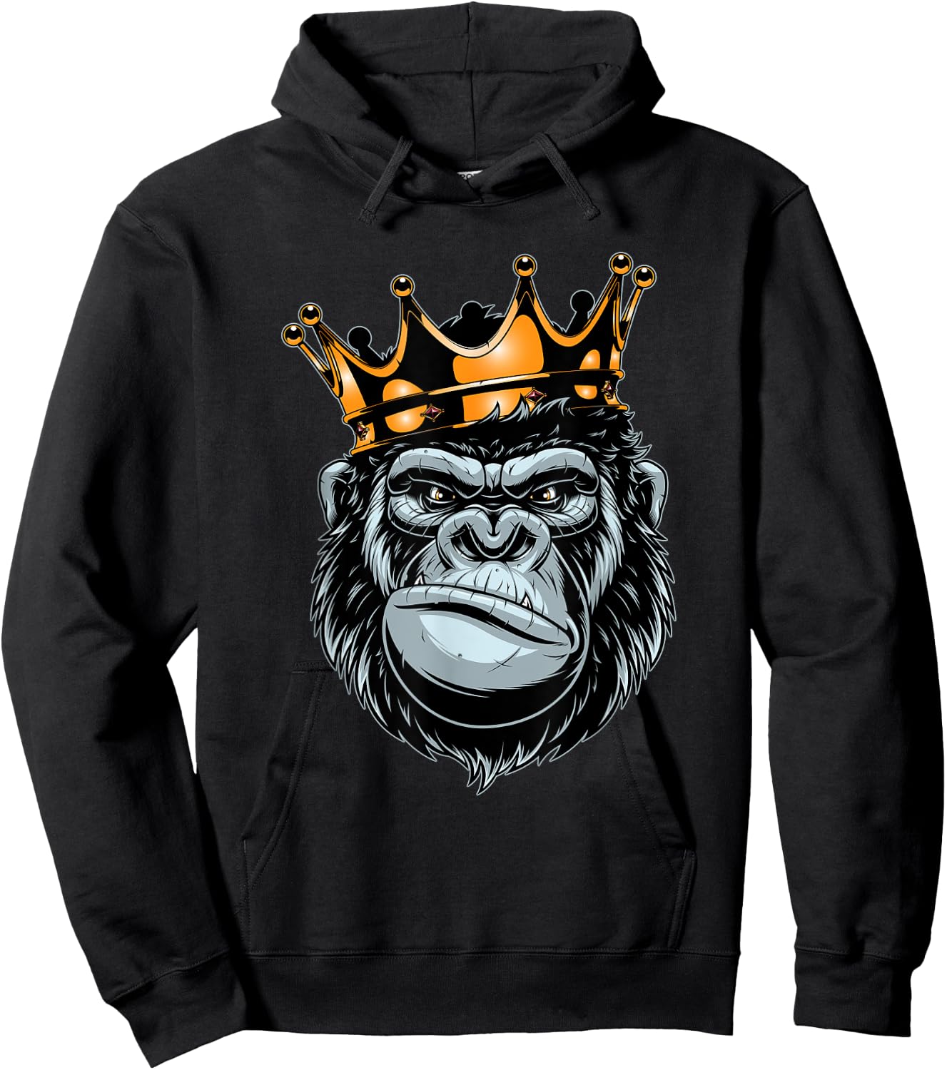 Gorilla King , Alpha , Funny Ape, Wildlife Hoodie - Hoodie | Black