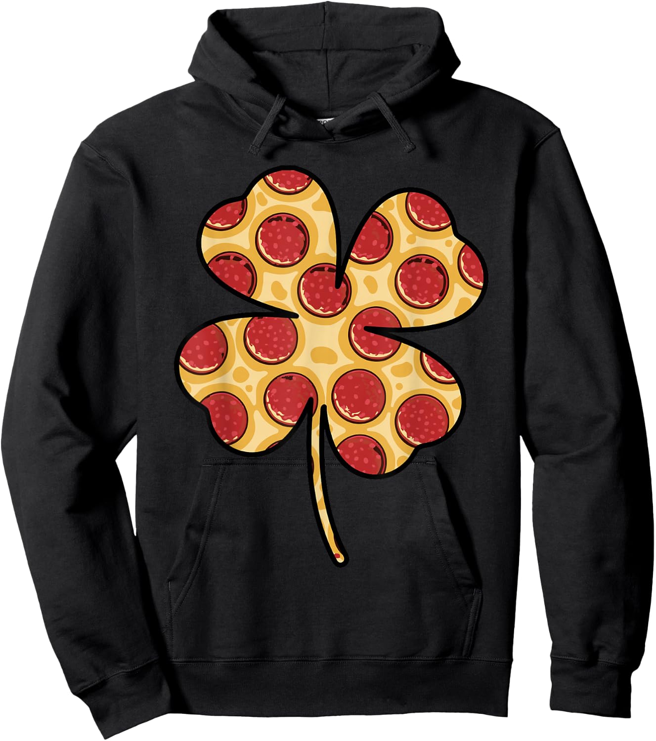 Shamrock Pizza Shirt St Patricks Day Irish Foodie Lover Hoodie - Hoodie | Black
