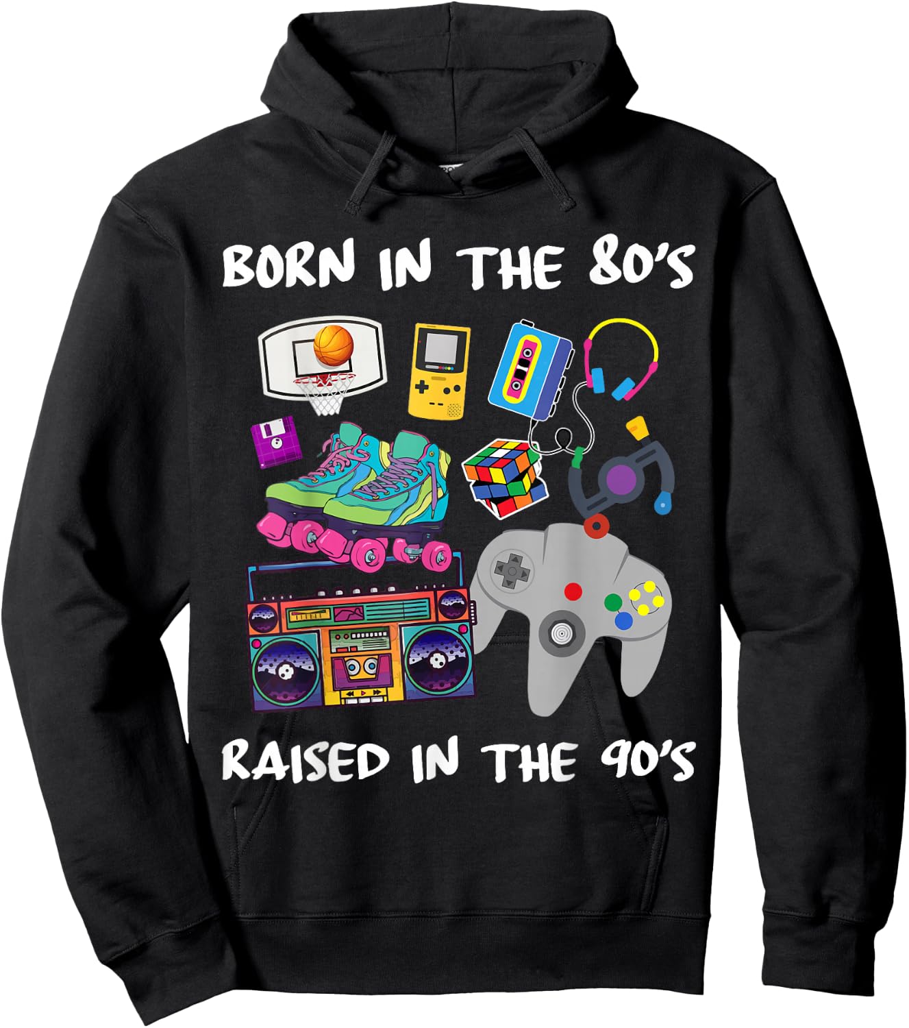 Born in the 80's Raised in the 90's Hoodie - Hoodie | Black