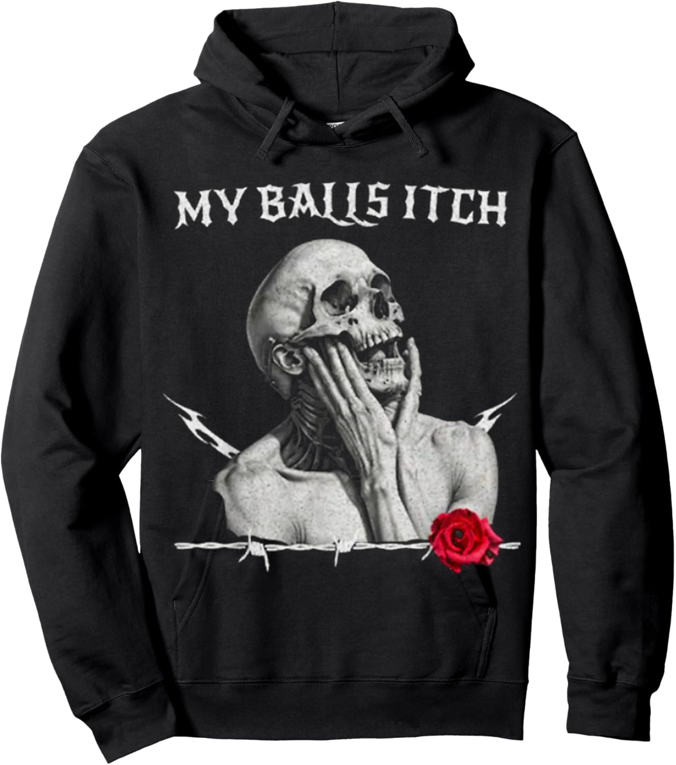 My Balls Itch Funny Skeleton Hoodie - Hoodie | Black