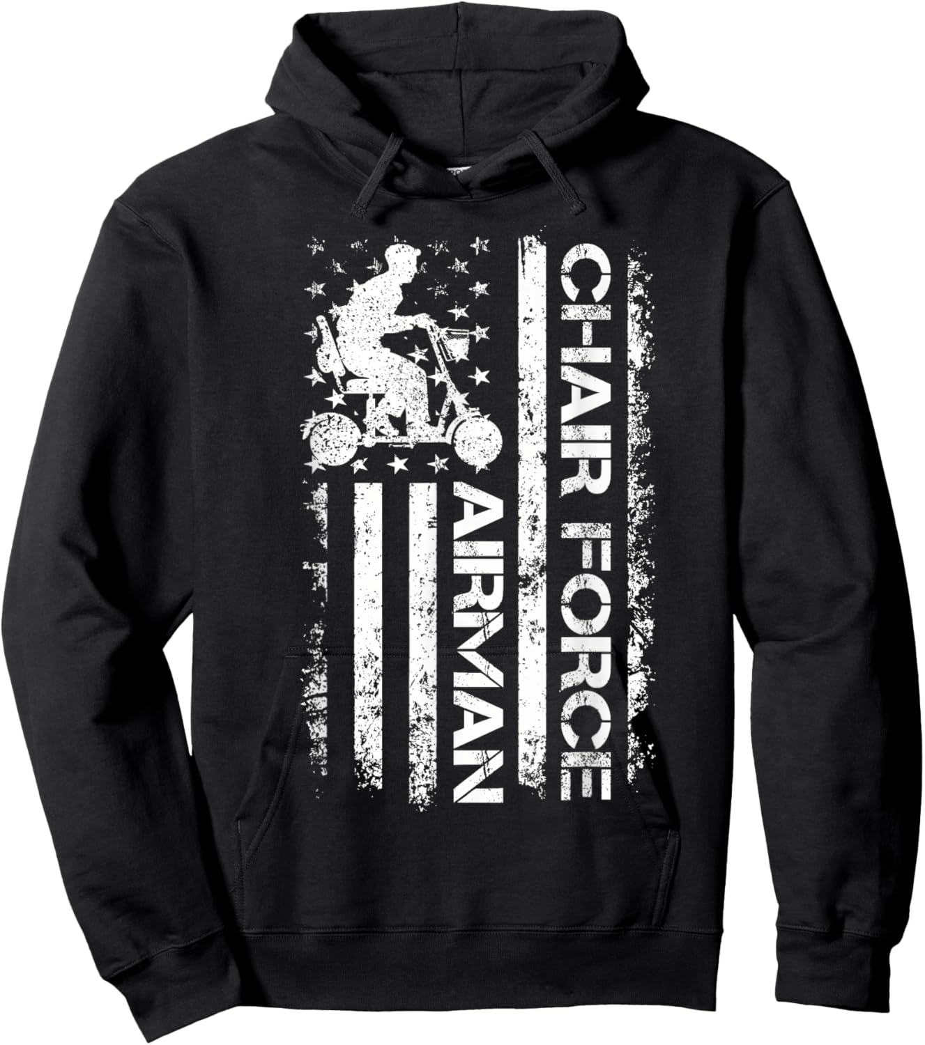 Funny Chair Force One US Airman Veteran 4th of July Gifts Hoodie - Hoodie | Black