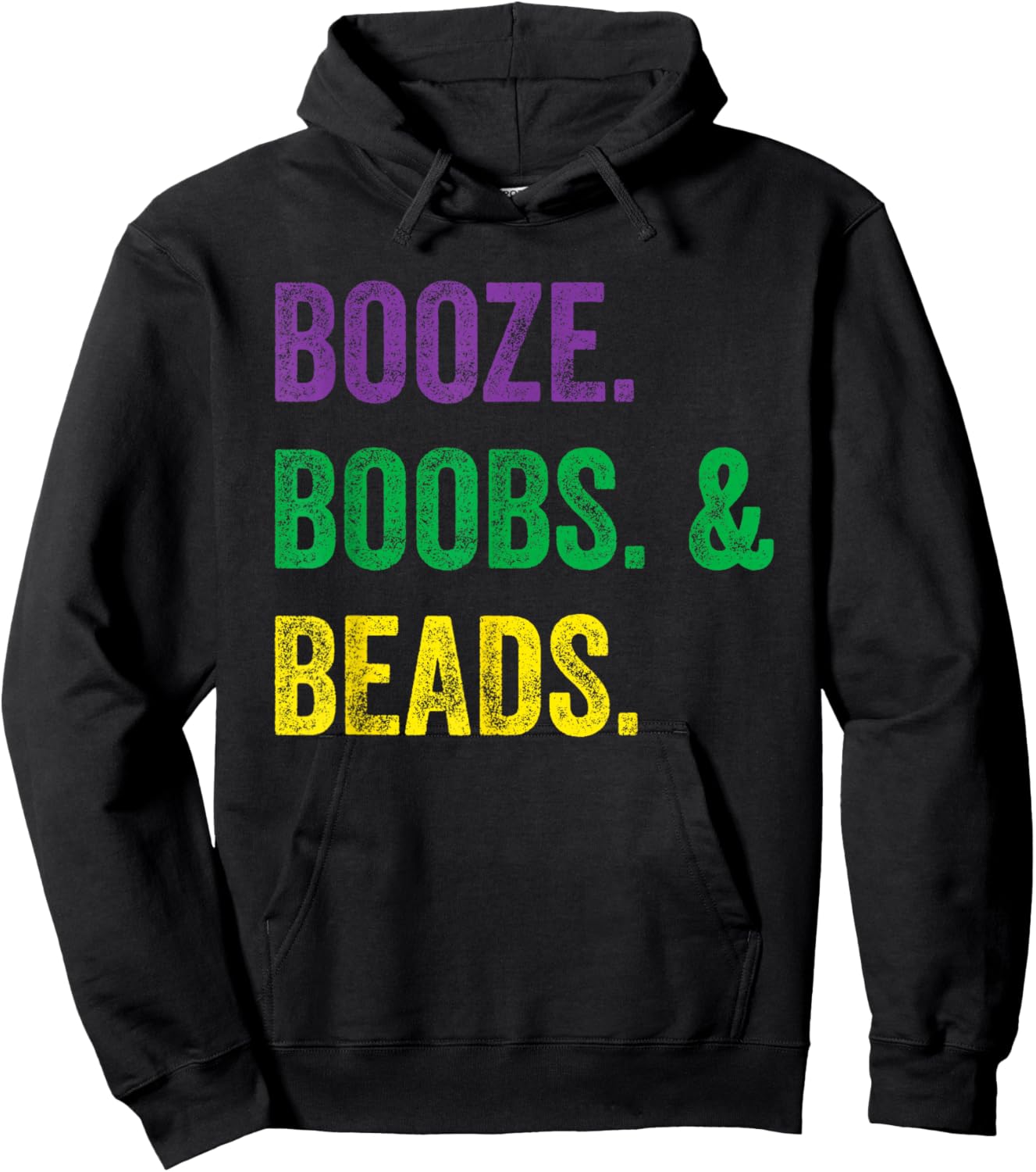 Booze Boobs Beads Mardi Gras design New Orleans Hoodie - Hoodie | Black