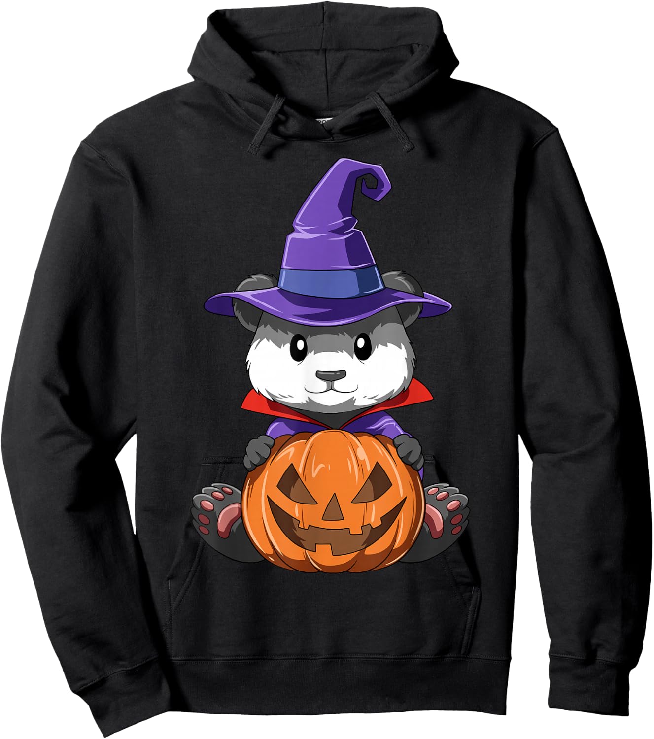 Panda Halloween Panda Lover Gift Panda Pumpkin Halloween Hoodie - Hoodie | Black