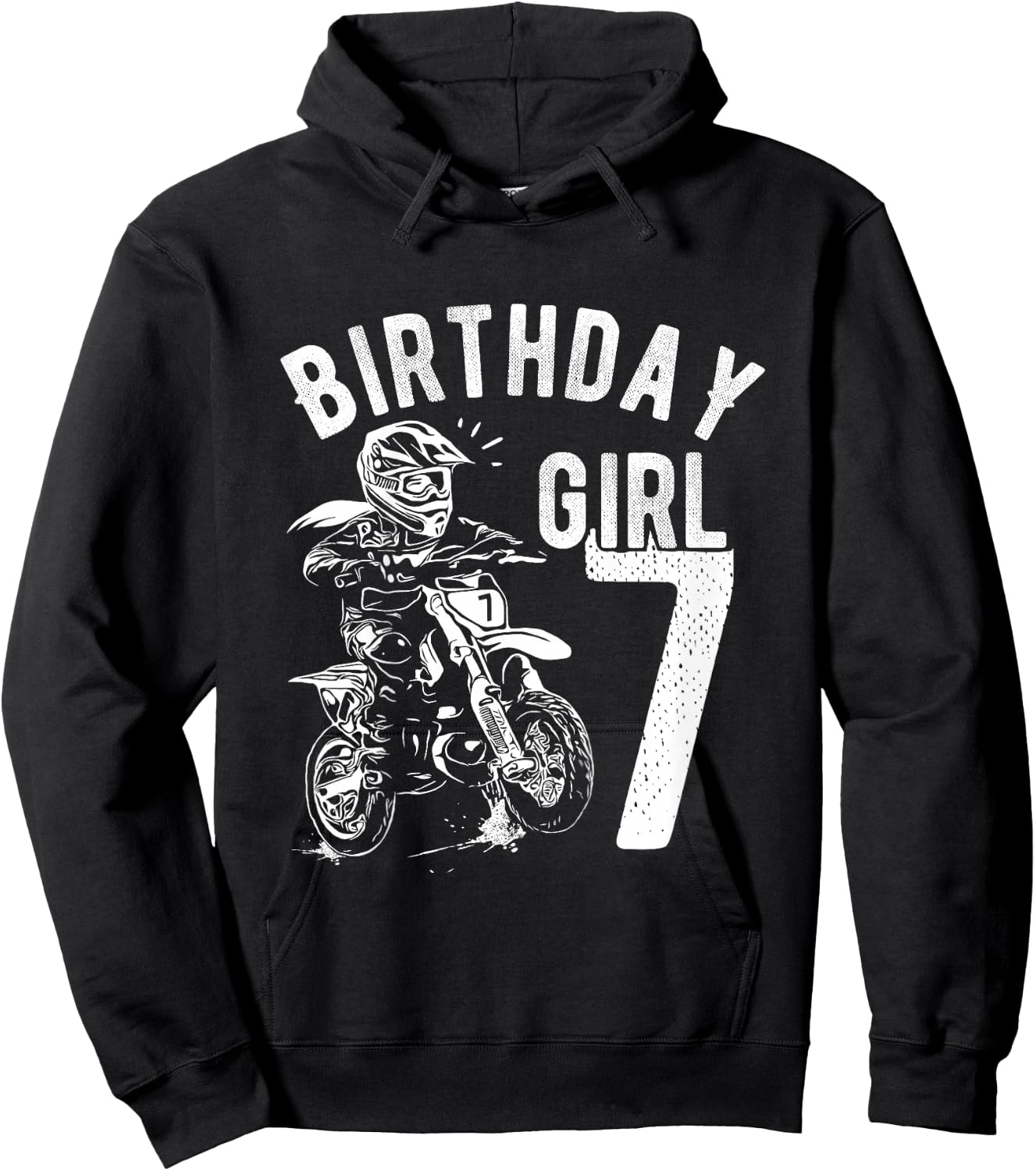 7 years old kid - Birthday girls - Dirt bike - Motorcycle Hoodie - Hoodie | Black