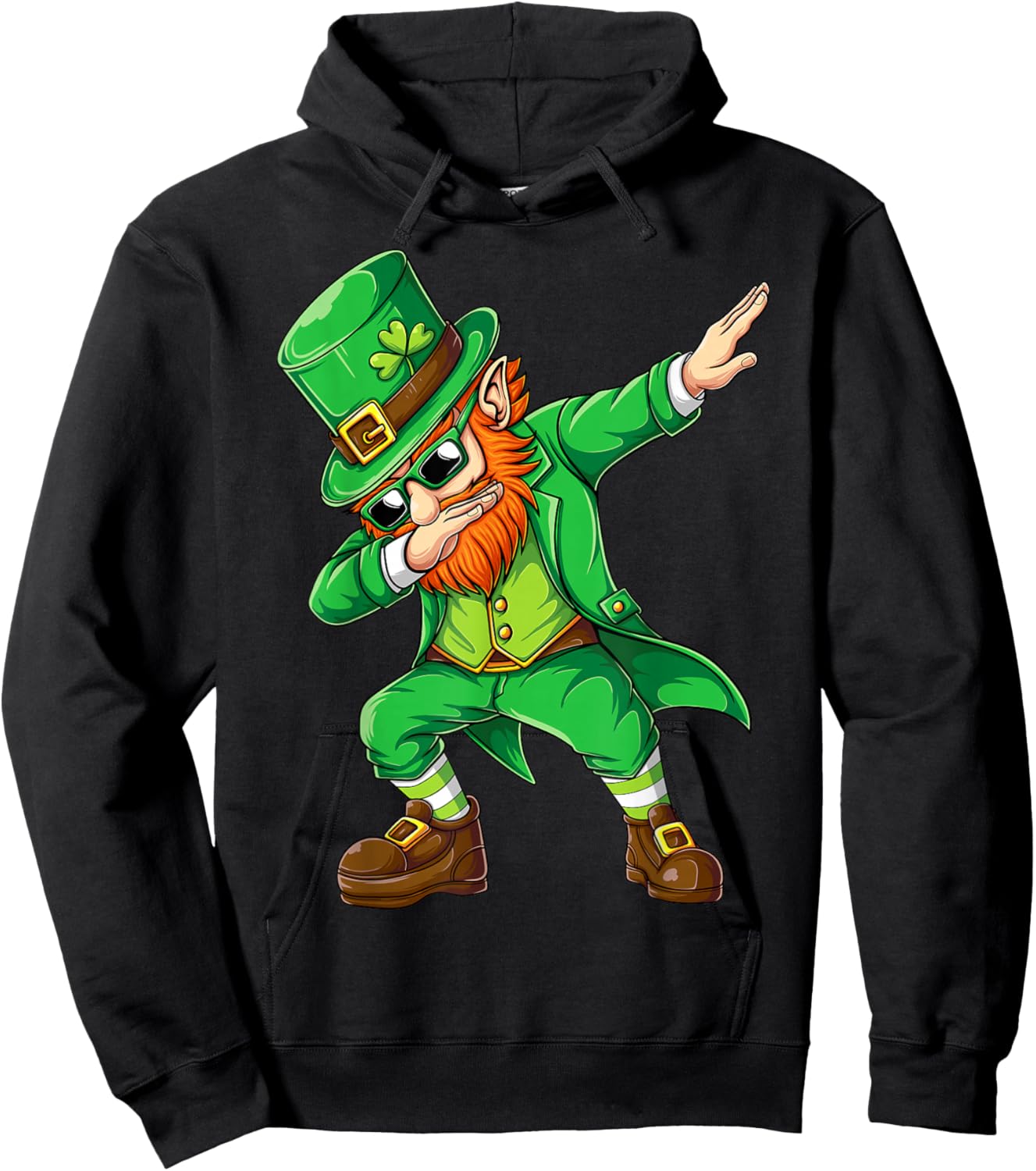 Dabbing Leprechaun Funny Gifts Men Kids Boys St Patricks Day Hoodie - Hoodie | Black