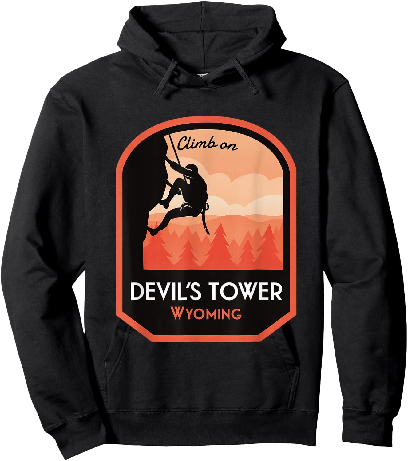 Devils Tower Wyoming Rock Climbing Hoodie - Hoodie | Black