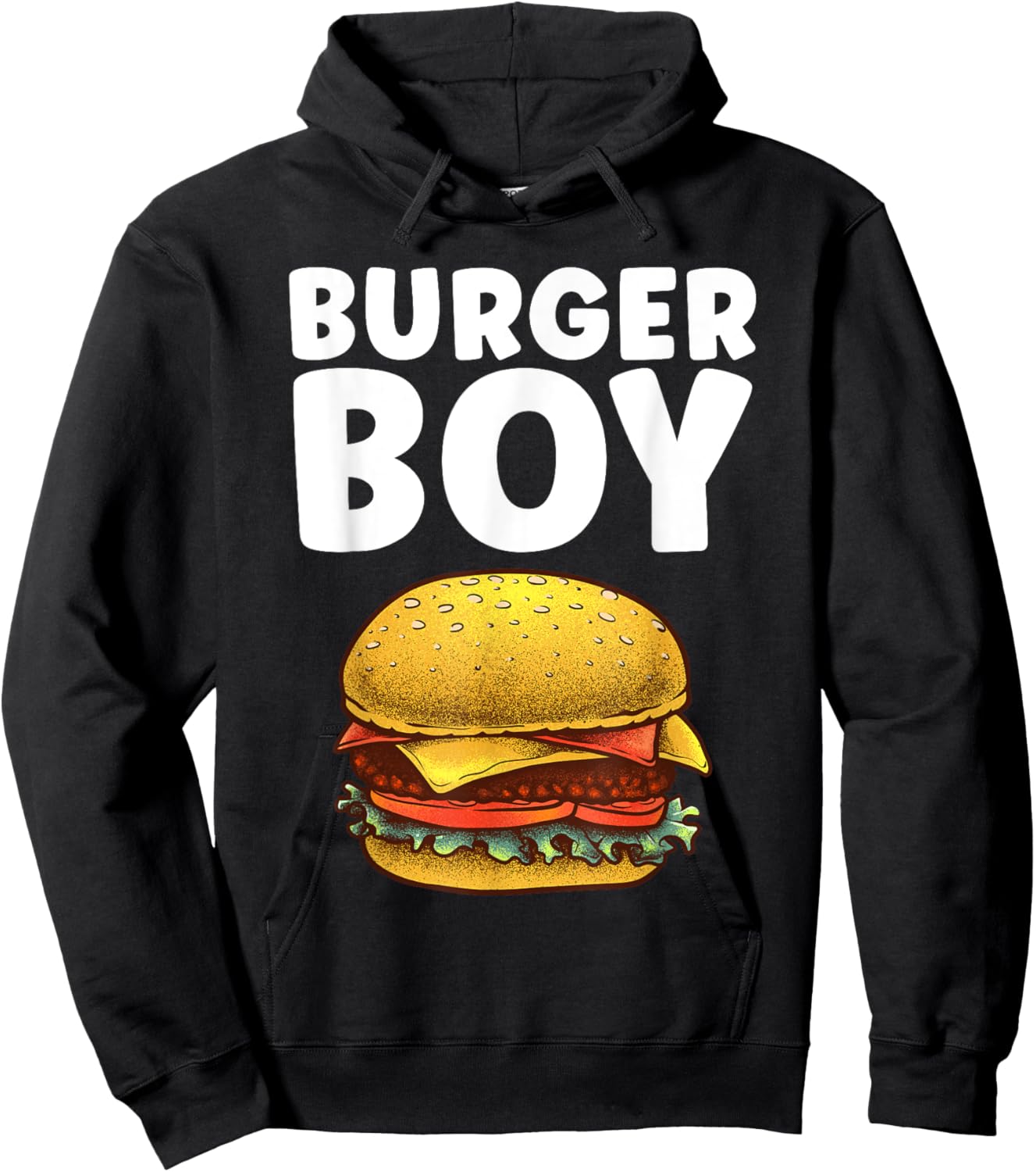 Funny Burger Art For Boys Men Hamburger Cheeseburger Lovers Hoodie - Hoodie | Black