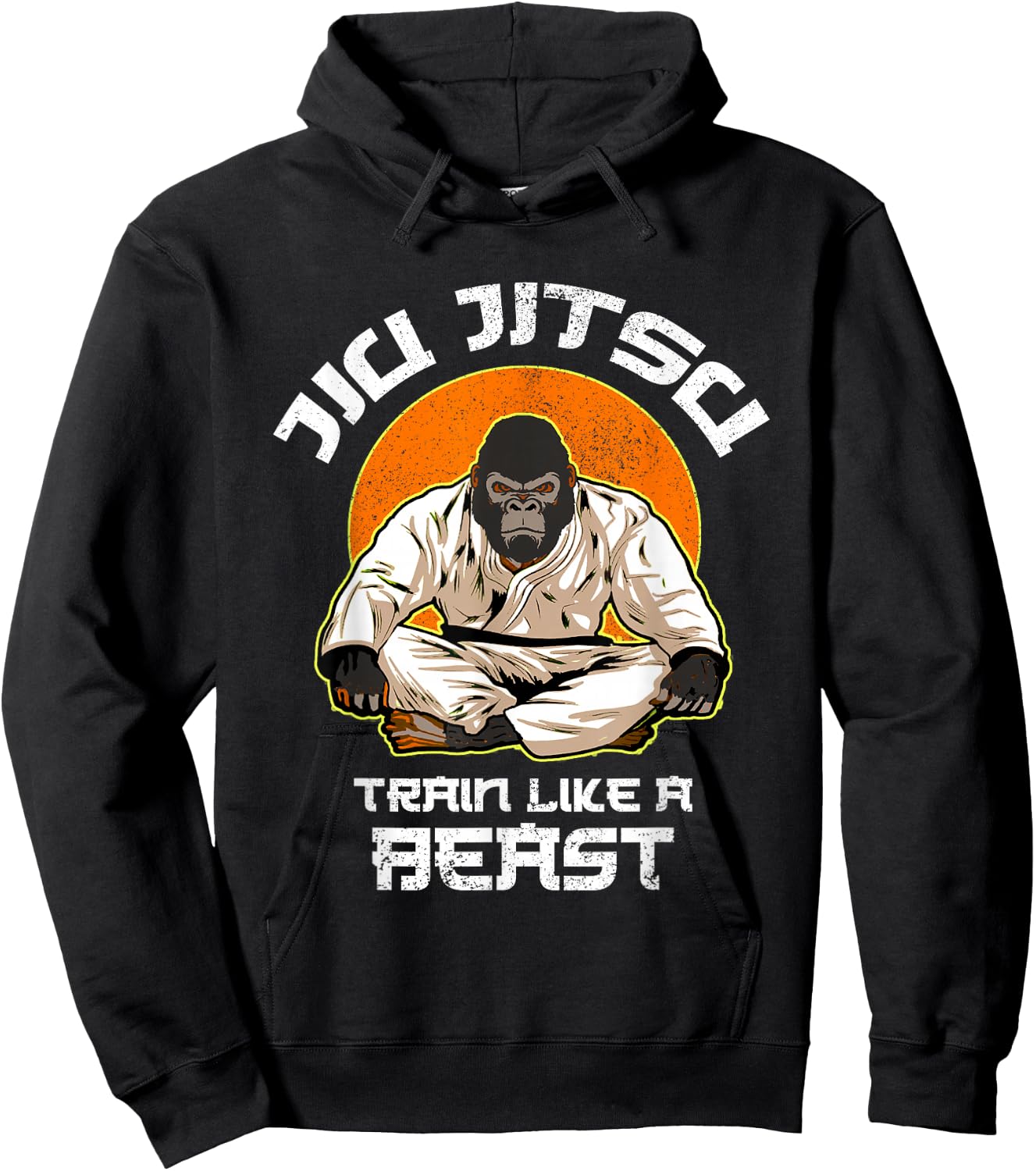Train like a Beast Jiu Jitsu, BJJ Gorilla Grappling MMA Hoodie - Hoodie | Black