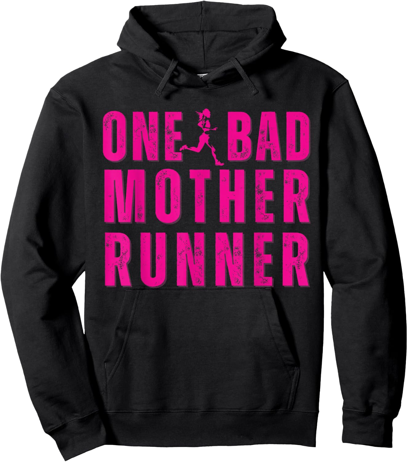 Funny One Mother Runner Cool Marathon and Mud Run Hoodie - Hoodie | Black