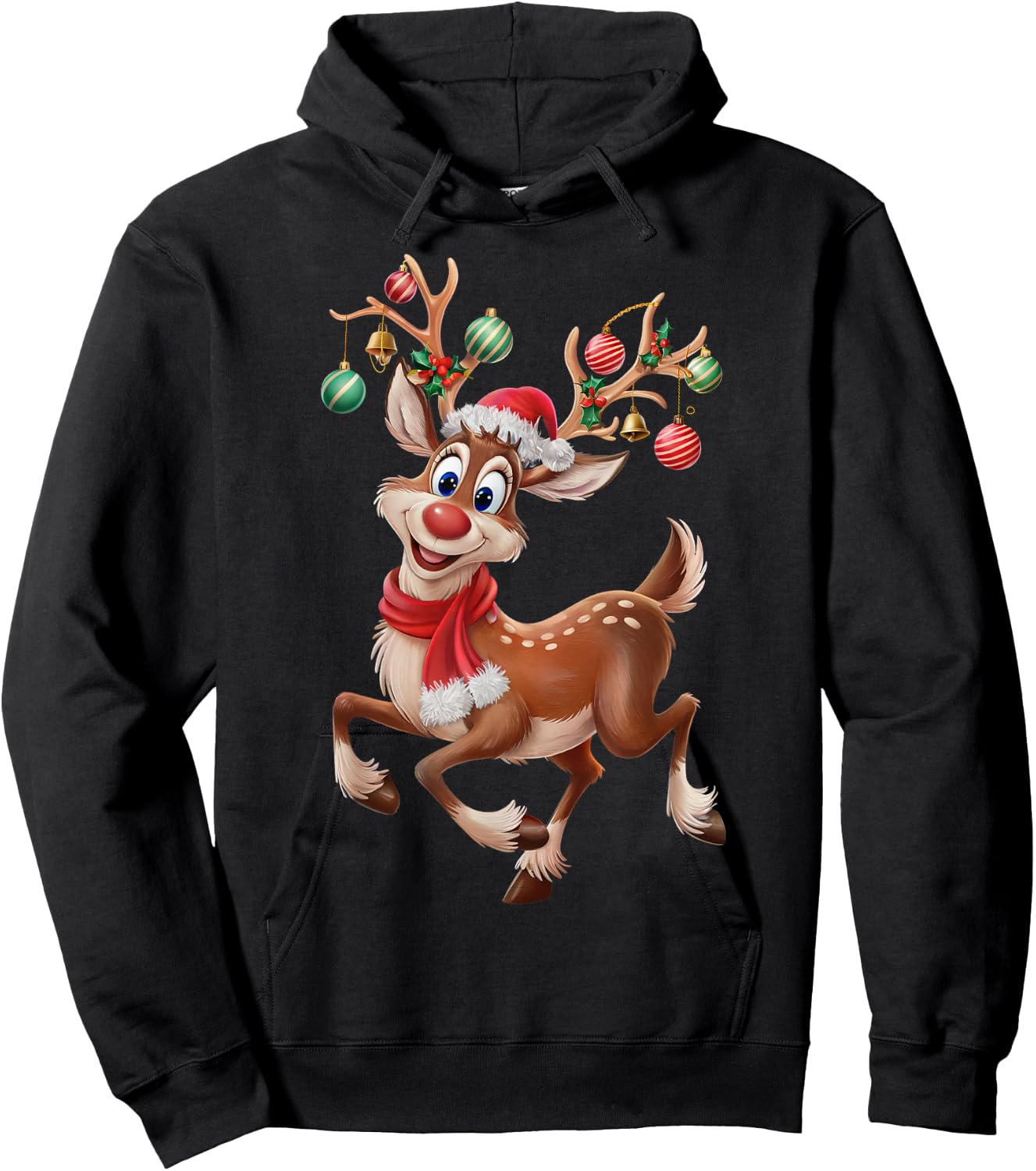 funny Rudolph The Red Nose Reindeer For Kids & Christmas boy Hoodie - Hoodie | Black