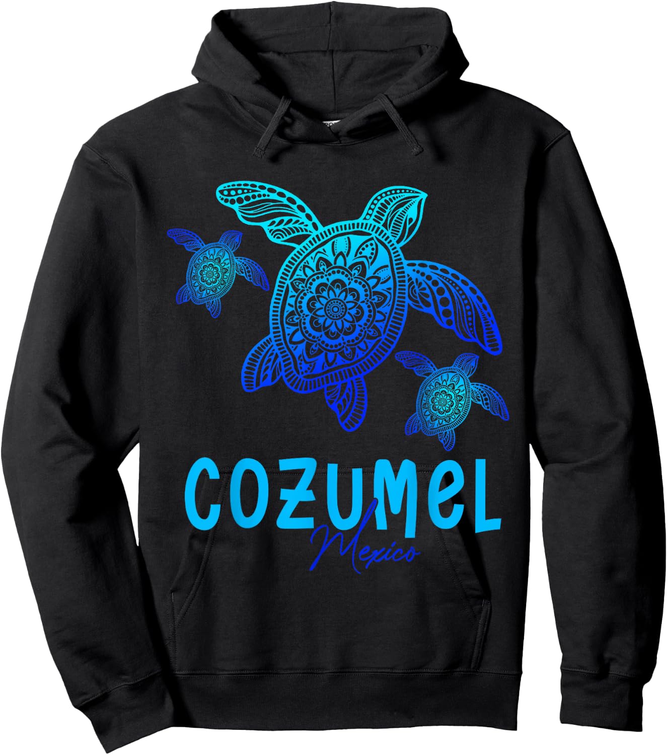 Tribal Sea Turtle Cozumel Mexico Vacation Hoodie - Hoodie | Black