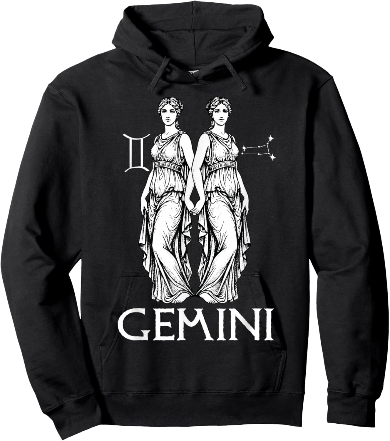 Gemini Zodiac Sign Astrology Horoscope Birthday Vintage Hoodie - Hoodie | Black