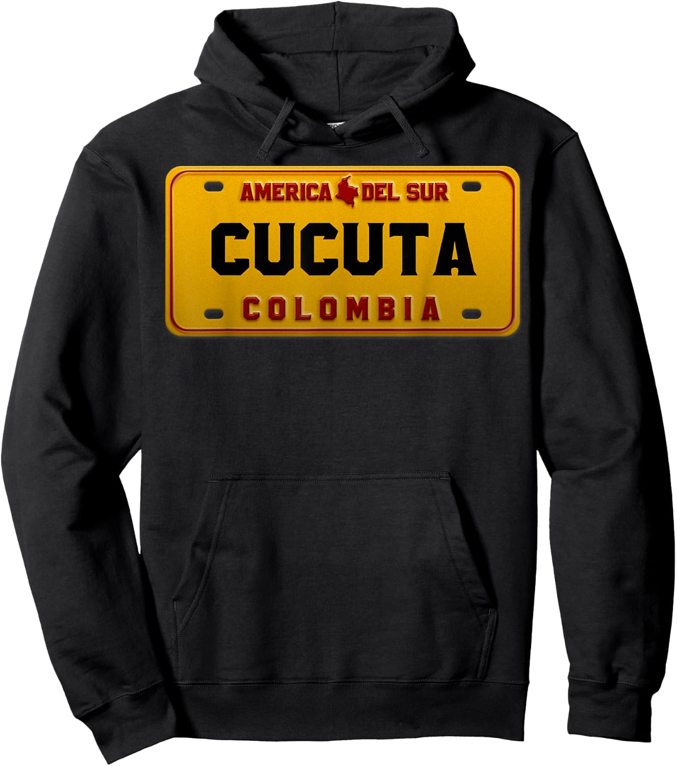 Deportivo Cucuta License Plate Colombian Map Hoodie - Hoodie | Black