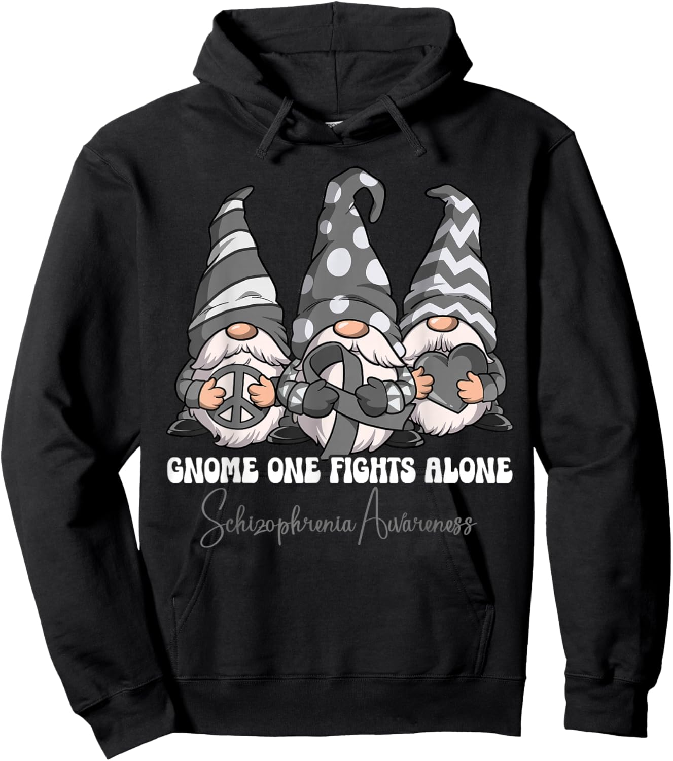 Schizophrenia Awareness Gifts Kids Black Cartoon Schizophrenia Awareness Hoodie - Hoodie | Black