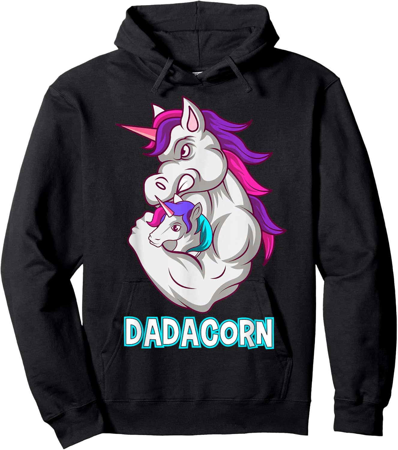 Dadacorn Unicorn Fitness Dad Baby Hoodie - Hoodie | Black