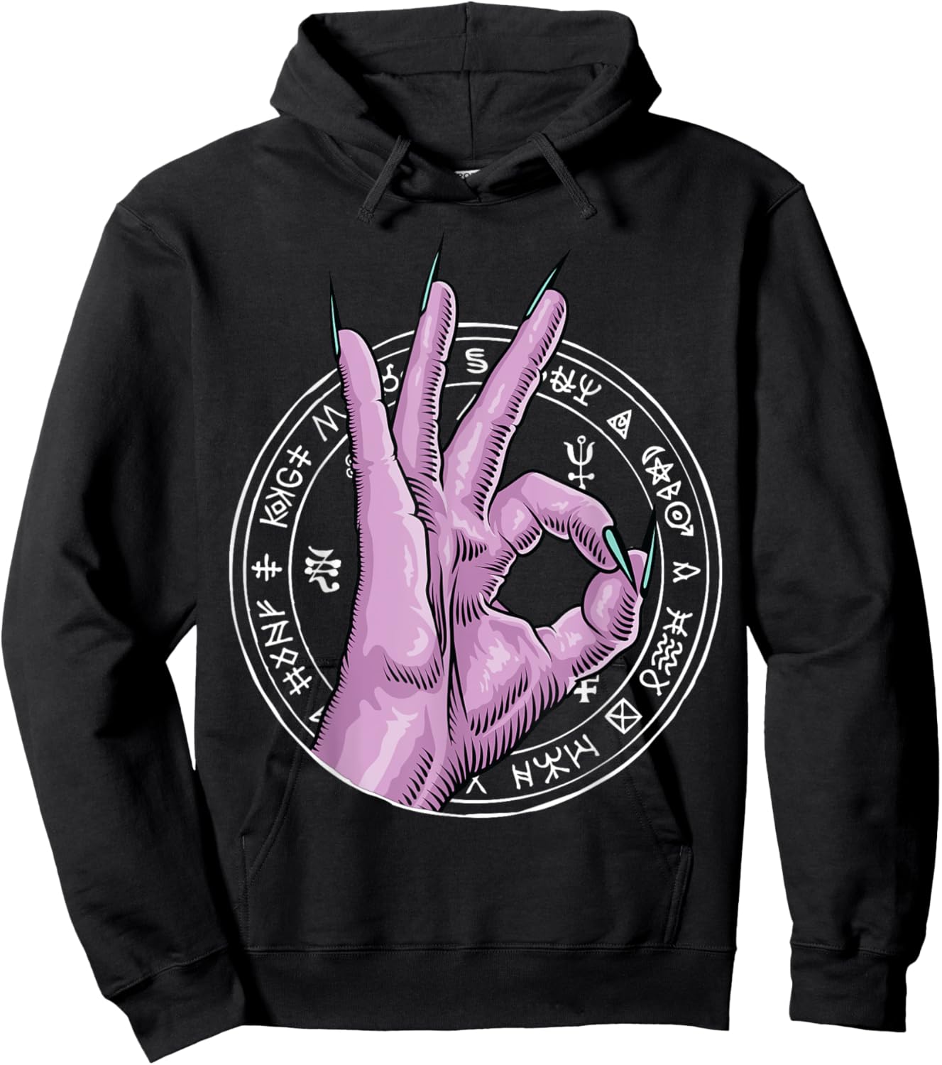666 Satan Hand Sign Occult Satanist Devil Demon Antichrist Hoodie - Hoodie | Black