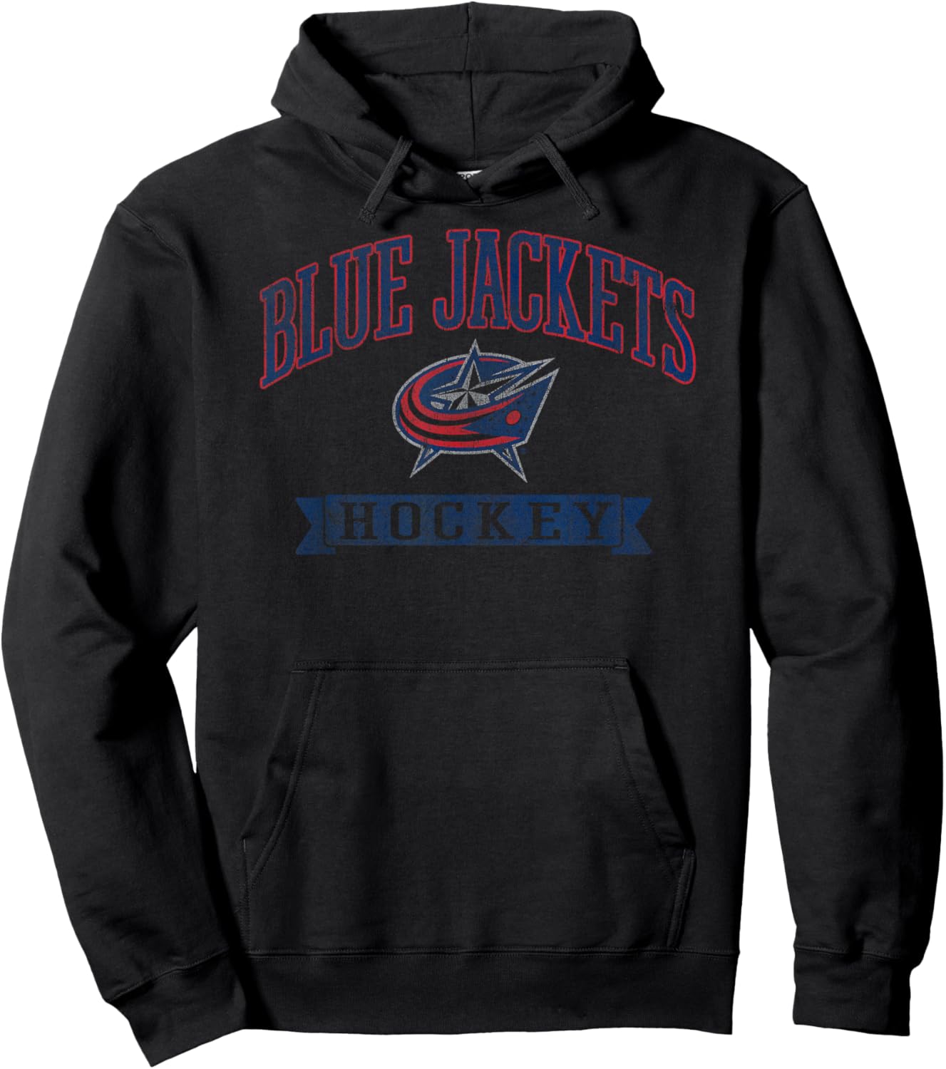 Columbus Blue Jackets Vintage Hockey White Licensed Hoodie - Hoodie | Black