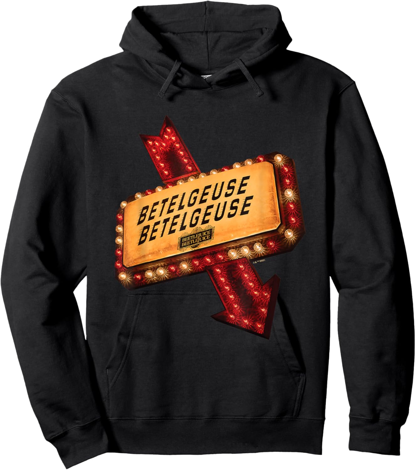 Beetlejuice Beetlejuice Light Sign Logo Vintage Hoodie - Hoodie | Black