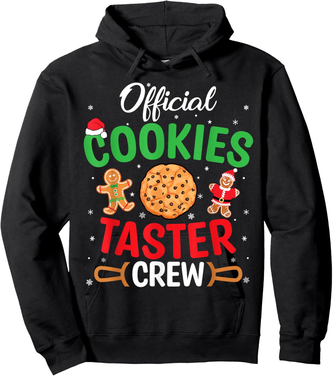 Christmas Official Cookie Taster Crew Team Gingerbread Xmas Hoodie - Hoodie | Black