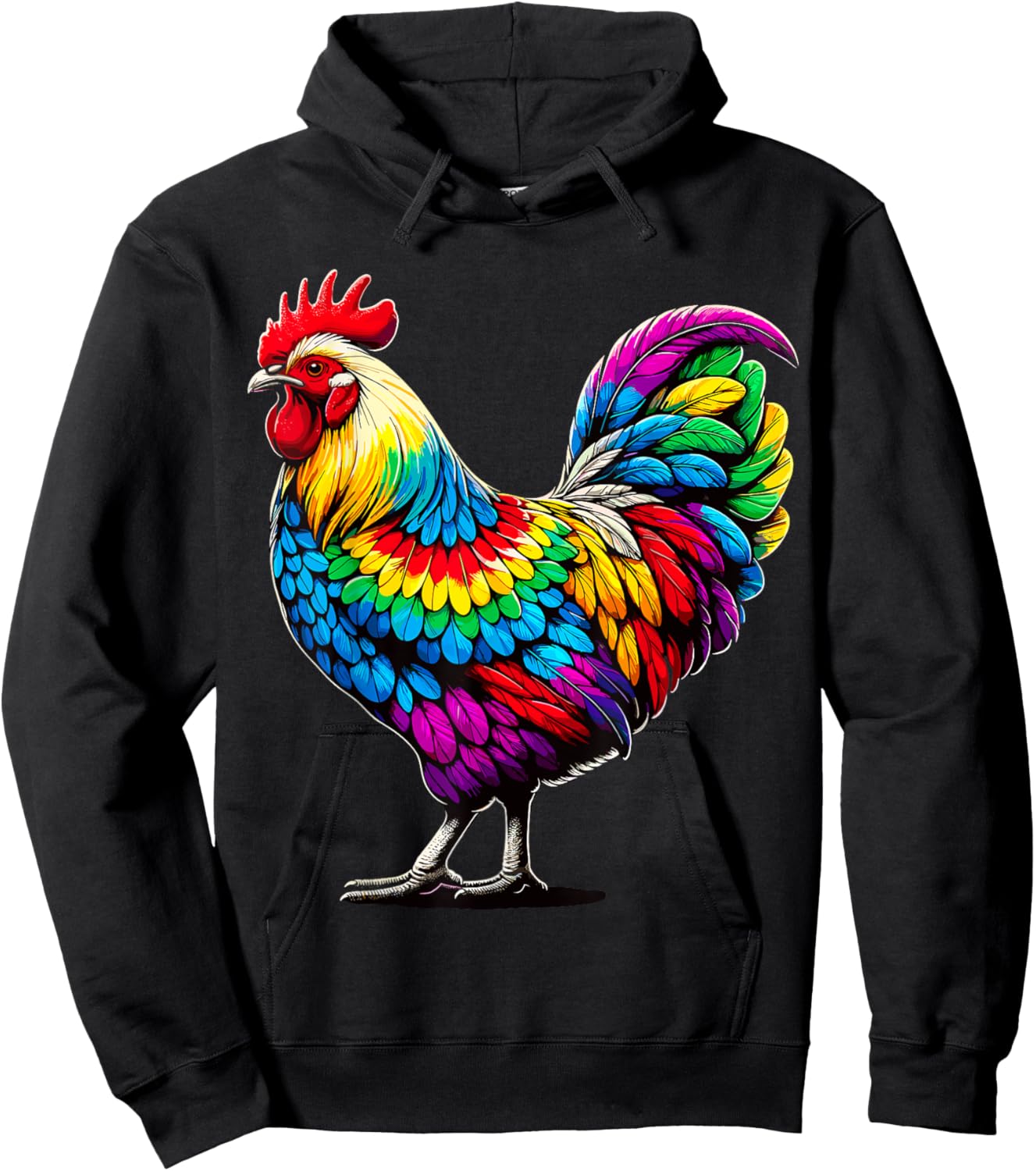 Tie-Dye Chicken Hoodie - Hoodie | Black